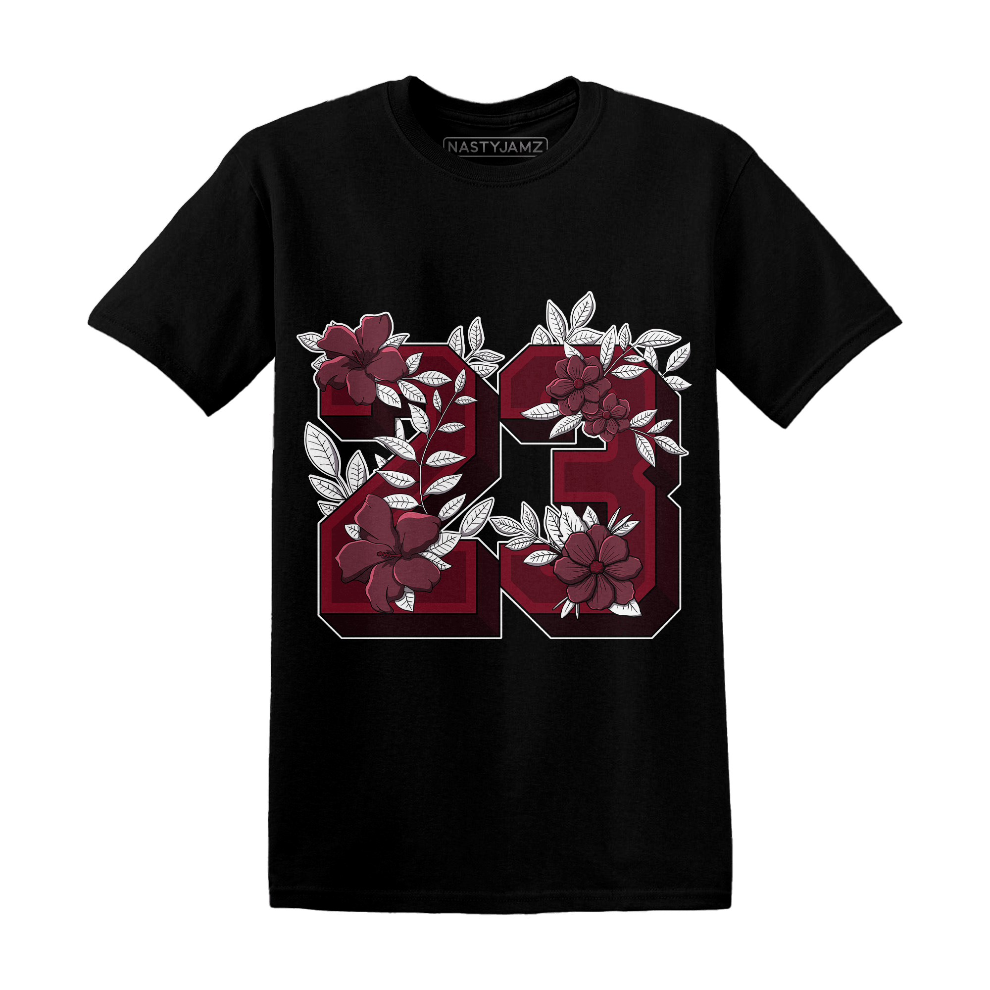 High White Team Red 1s T Shirt 23 Floral - NastyJamz