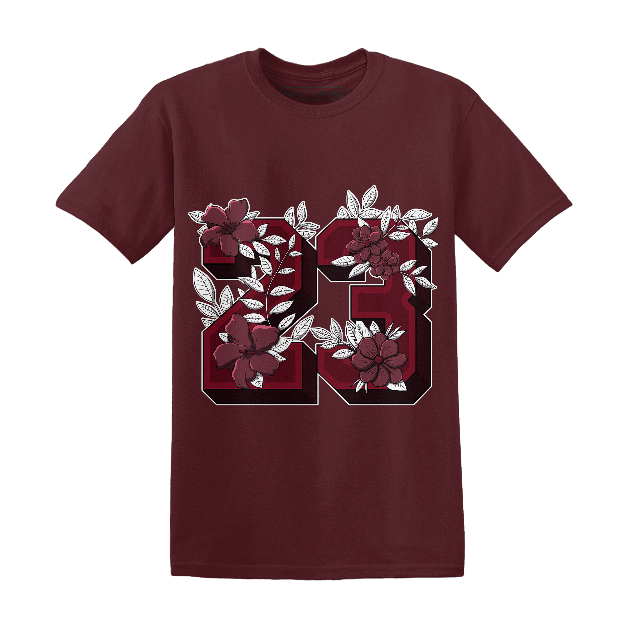 High White Team Red 1s T Shirt 23 Floral - NastyJamz
