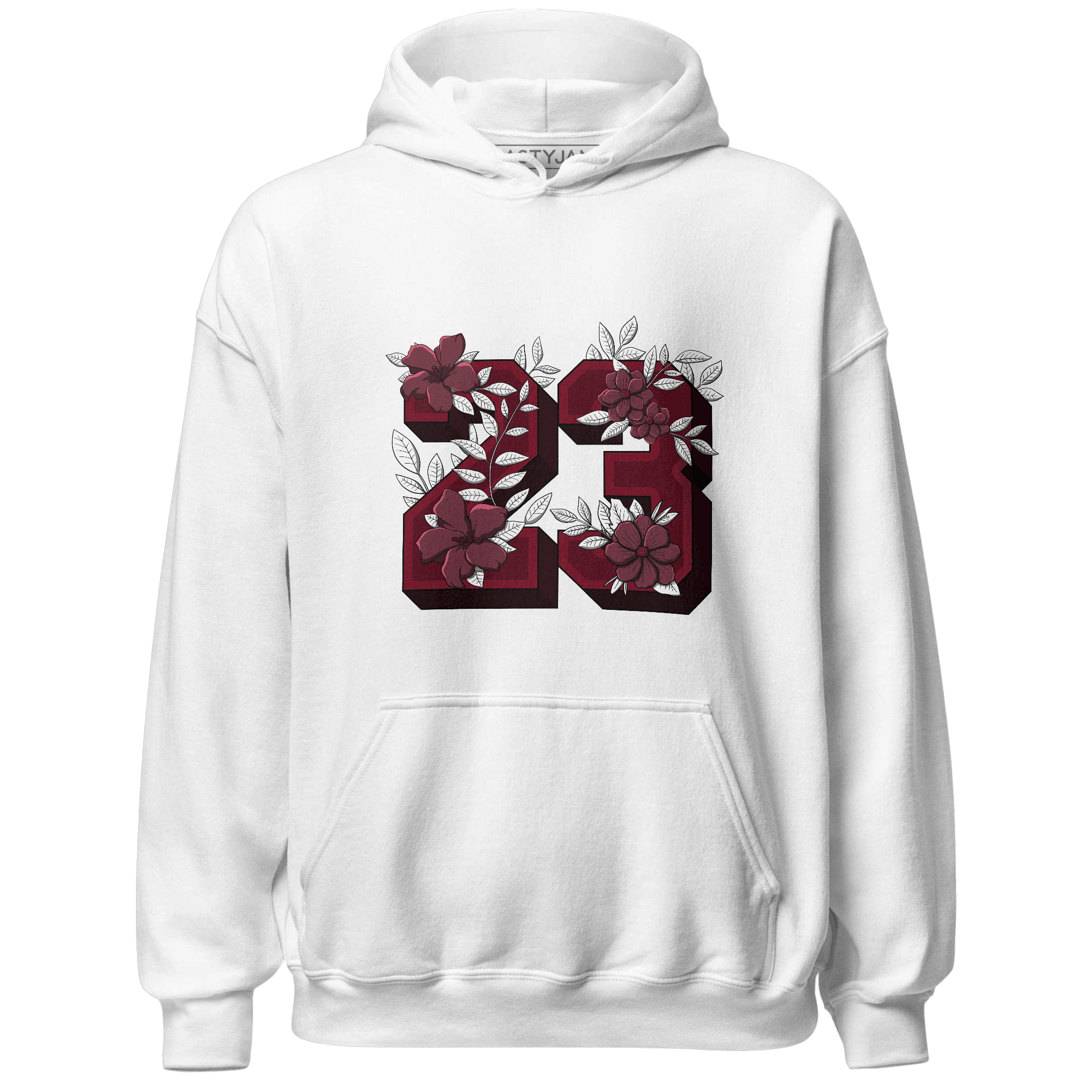 High White Team Red 1s Hoodie Match 23 Floral - NastyJamz