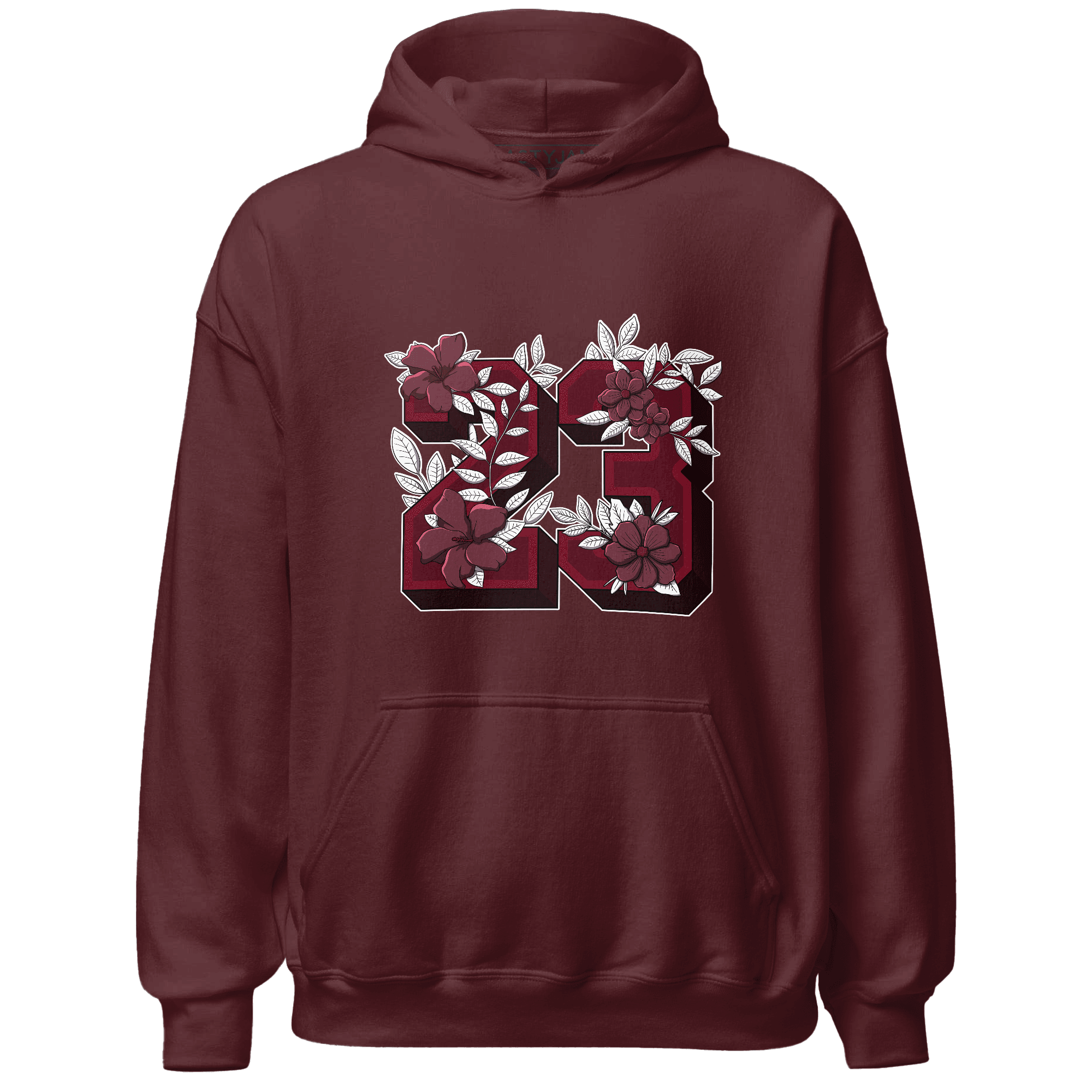 High White Team Red 1s Hoodie Match 23 Floral - NastyJamz