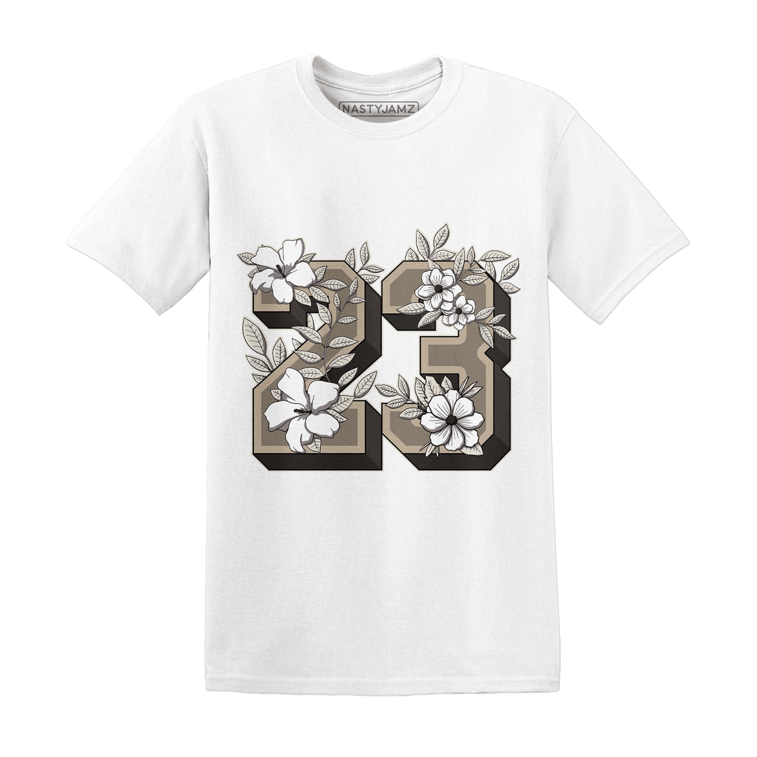 Latte 1s T Shirt Match 23 Floral - NastyJamz