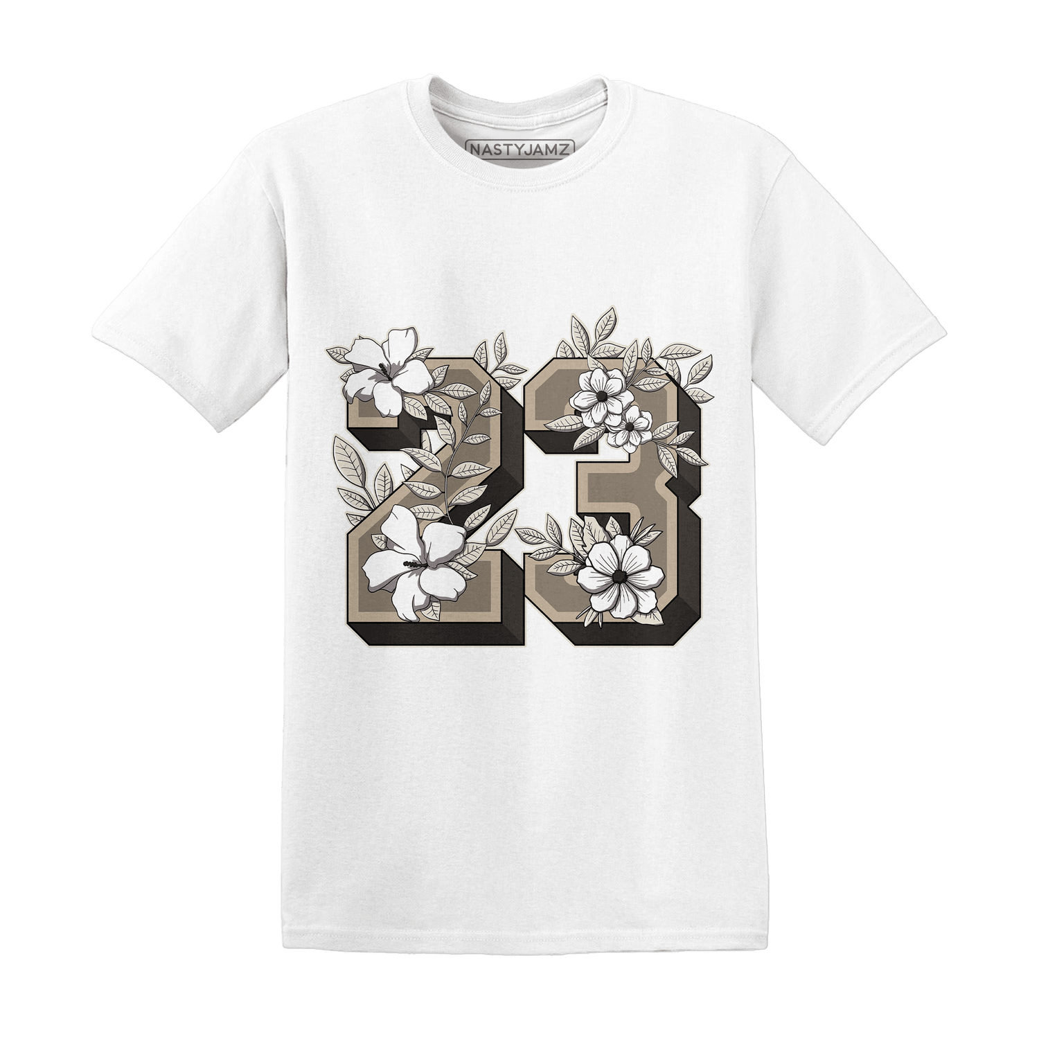 Latte 1s T Shirt Match 23 Floral - NastyJamz