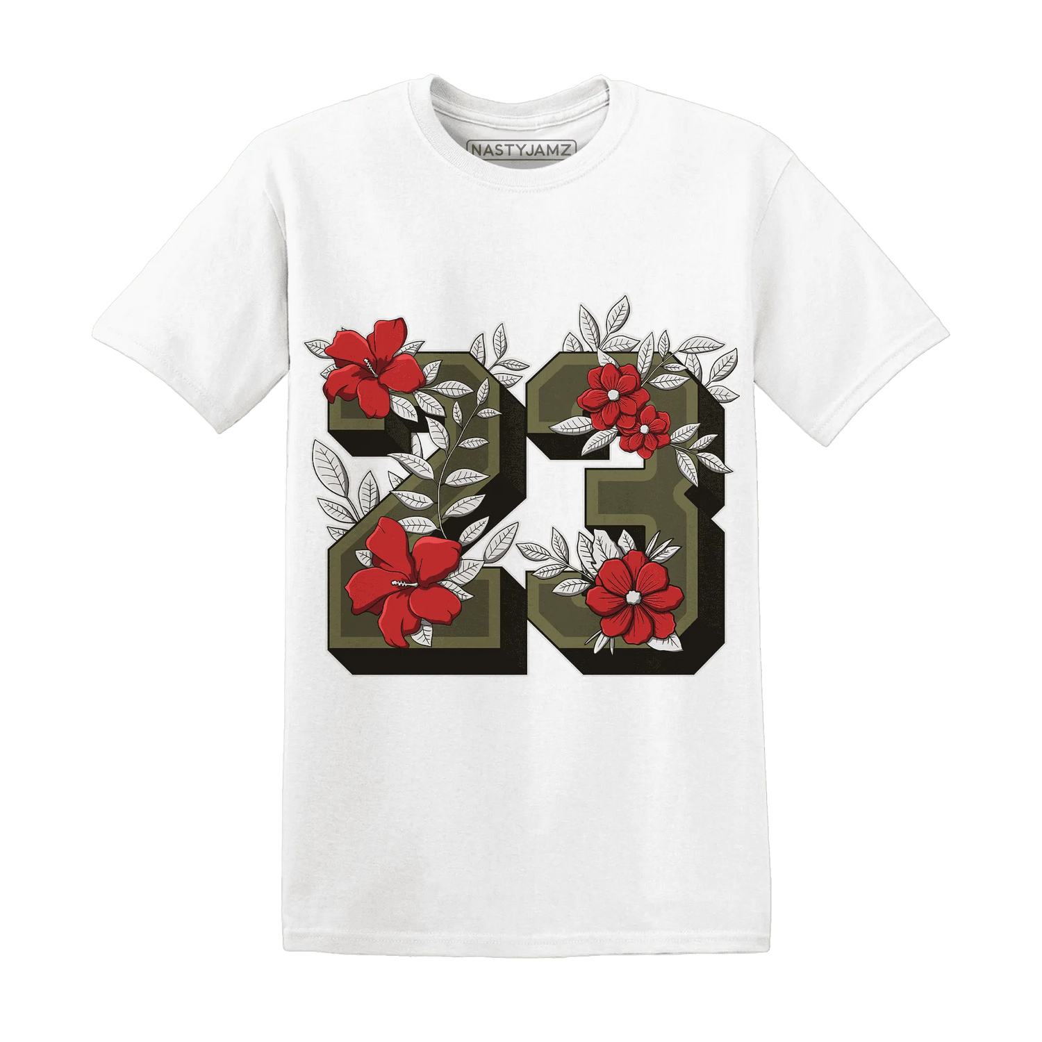 Medium-Olive-1s-NastyJamz-T-Shirt-Match-23-Floral