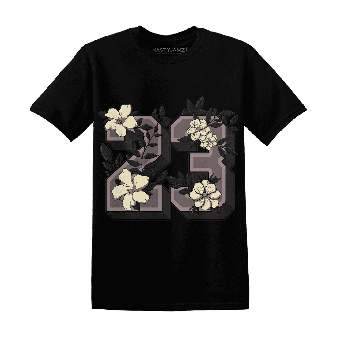 Black-Violet-Ore-3s-NastyJamz-T-Shirt-Match-23-Floral