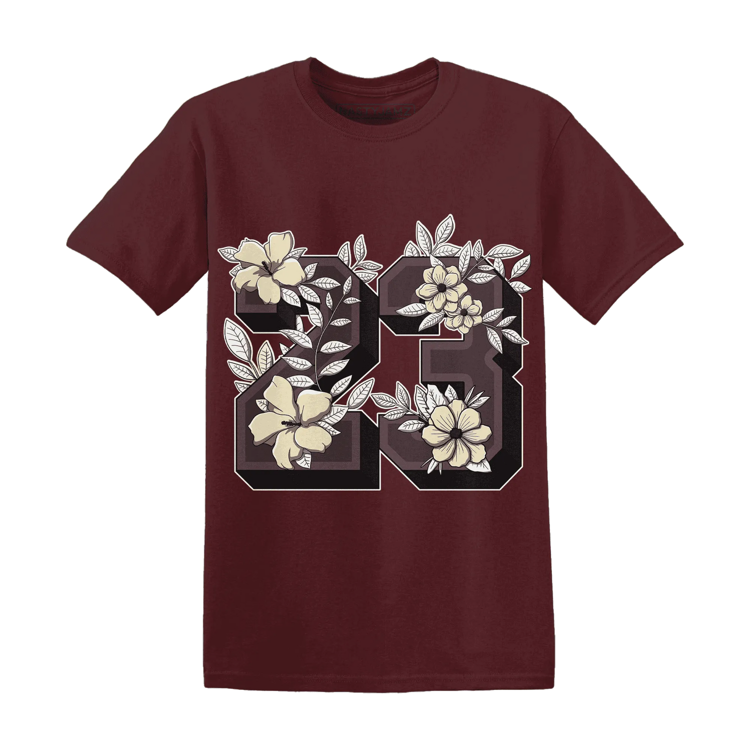 Burgundy-Crush-3s-NastyJamz-T-Shirt-Match-23-Floral