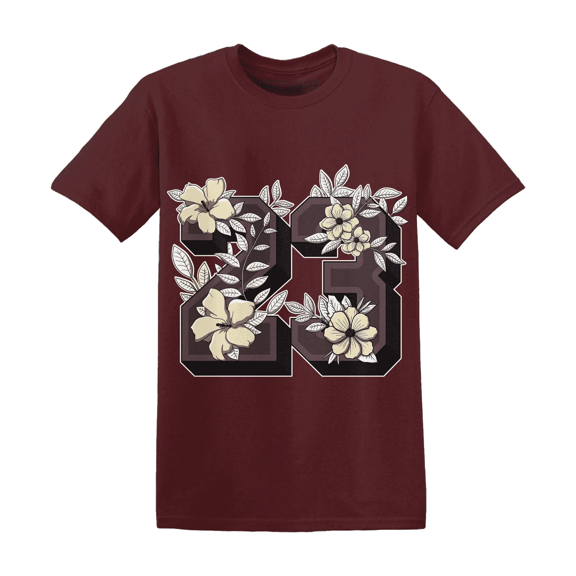 Burgundy-Crush-3s-NastyJamz-T-Shirt-Match-23-Floral