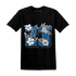Industrial Blue 4s T Shirt Match 23 Floral - NastyJamz