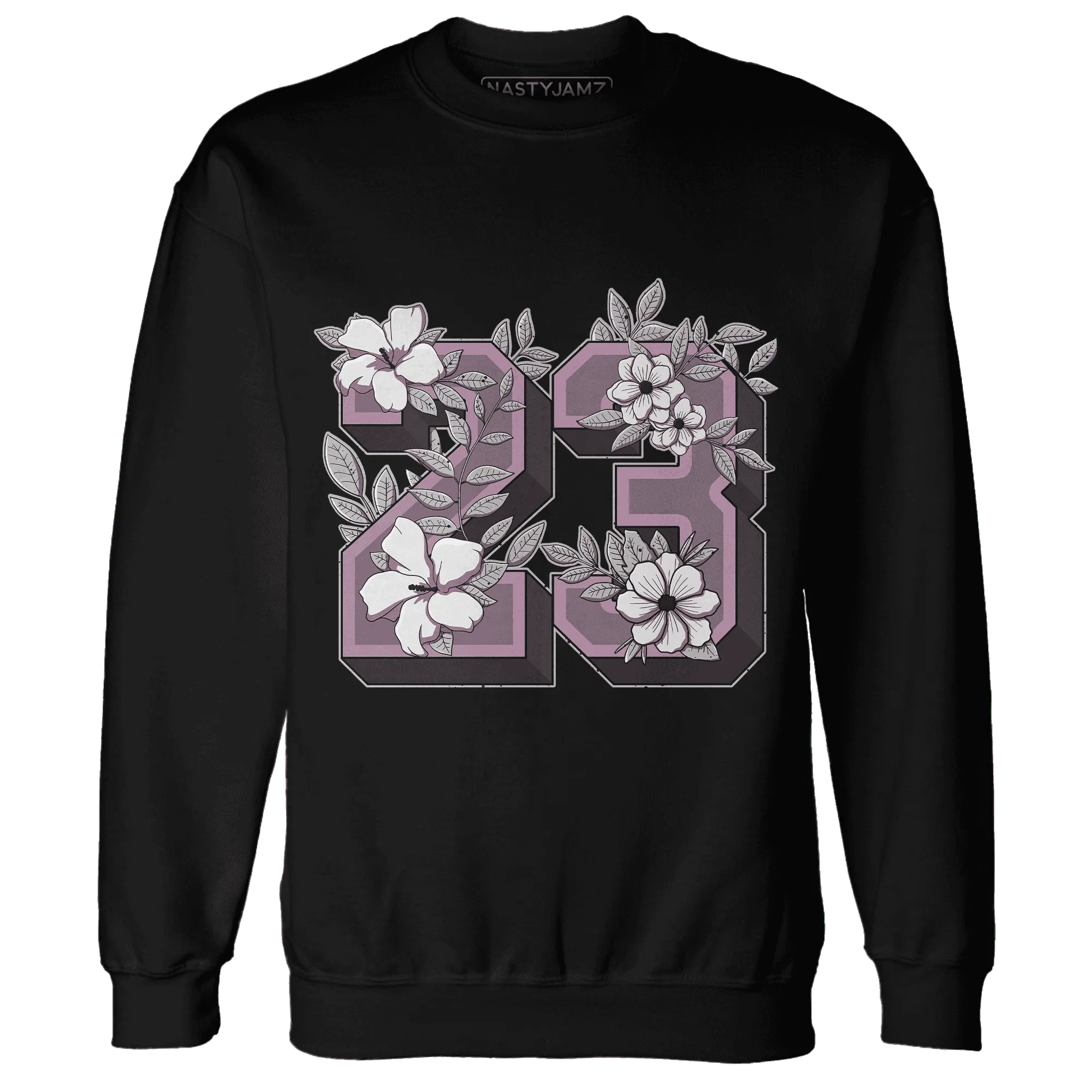 Orchid-Neutral-Grey-Black-White-4s-Sweatshirt-Match-23-Floral