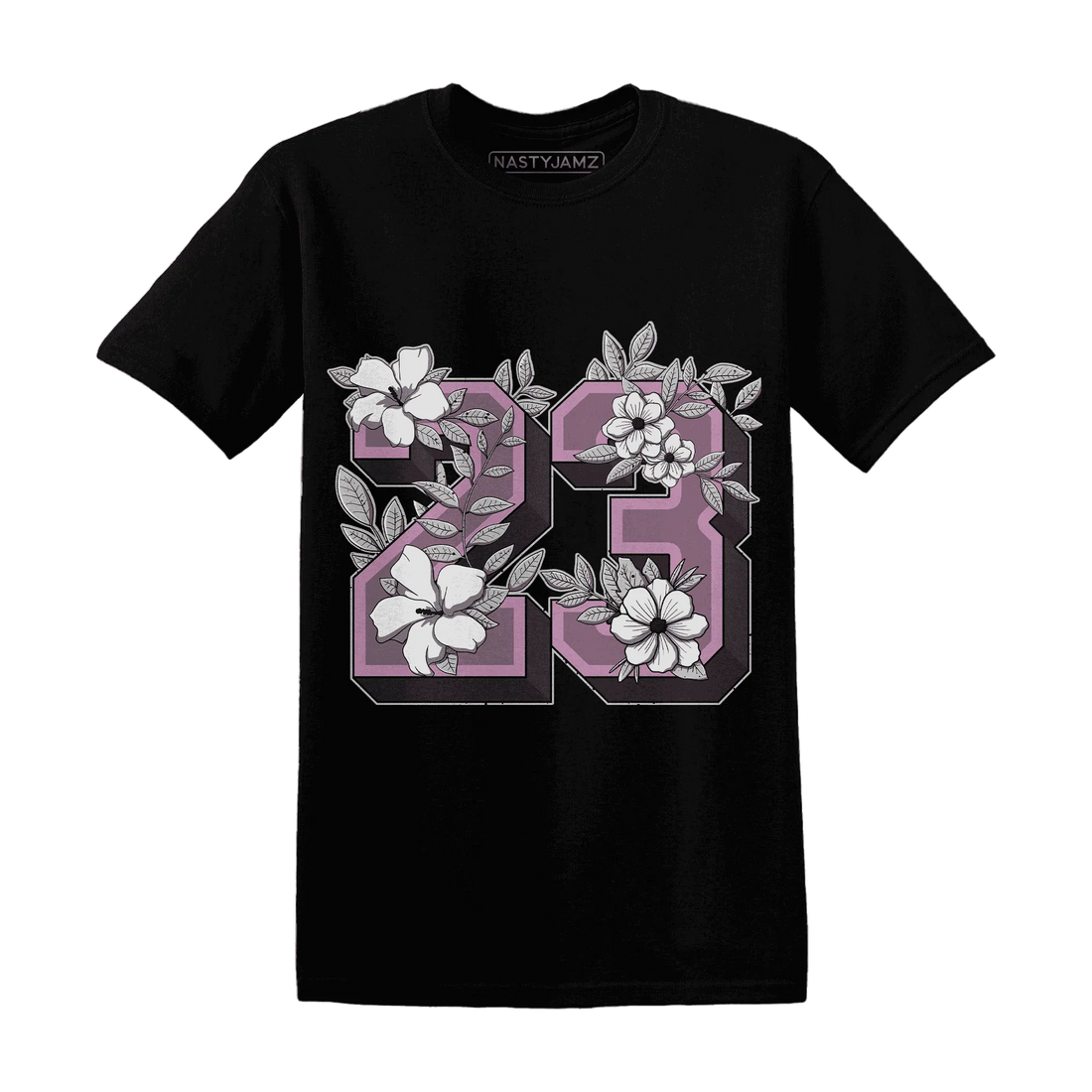 Orchid-Neutral-Grey-Black-White-4s-T-Shirt-Match-23-Floral