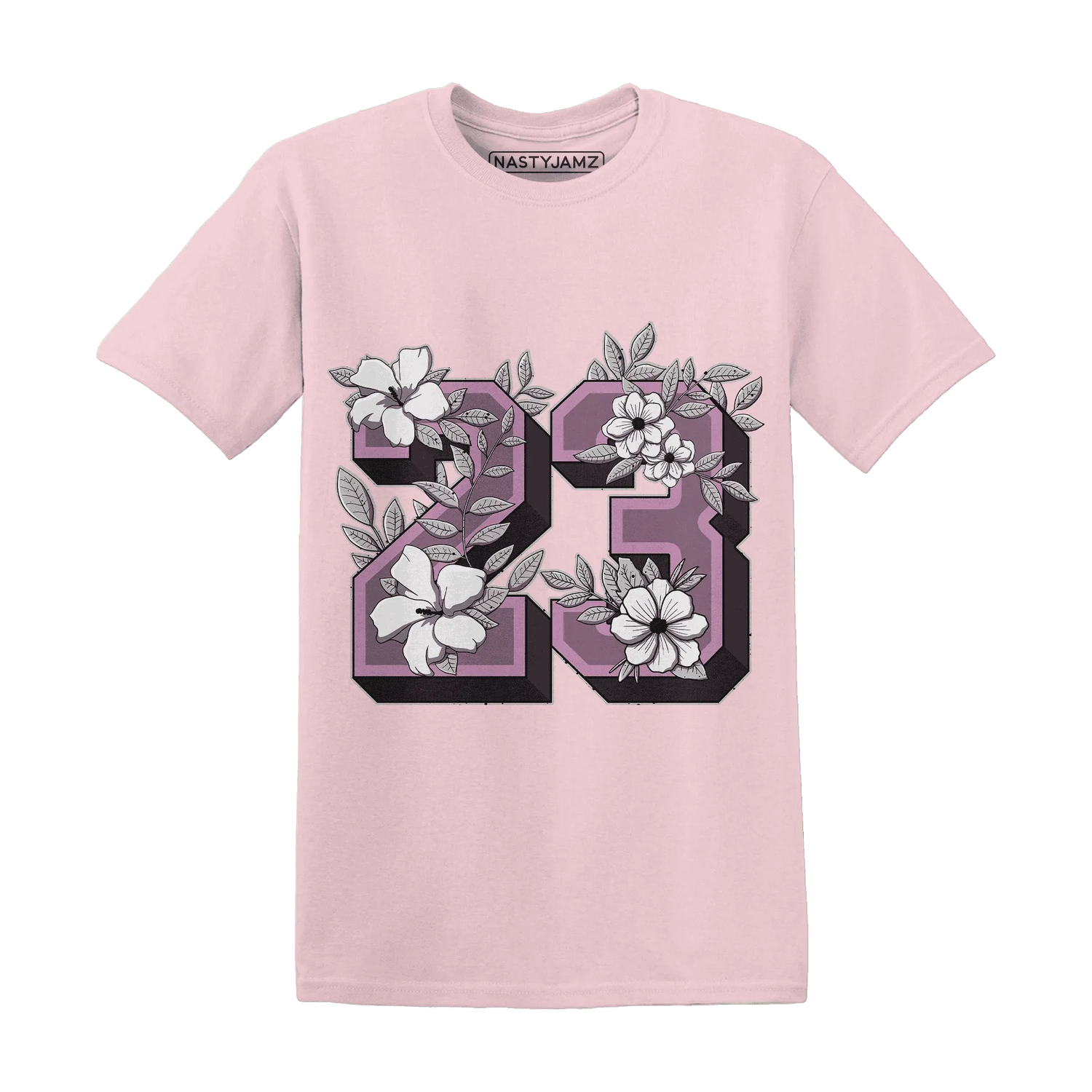 Orchid-Neutral-Grey-Black-White-4s-T-Shirt-Match-23-Floral