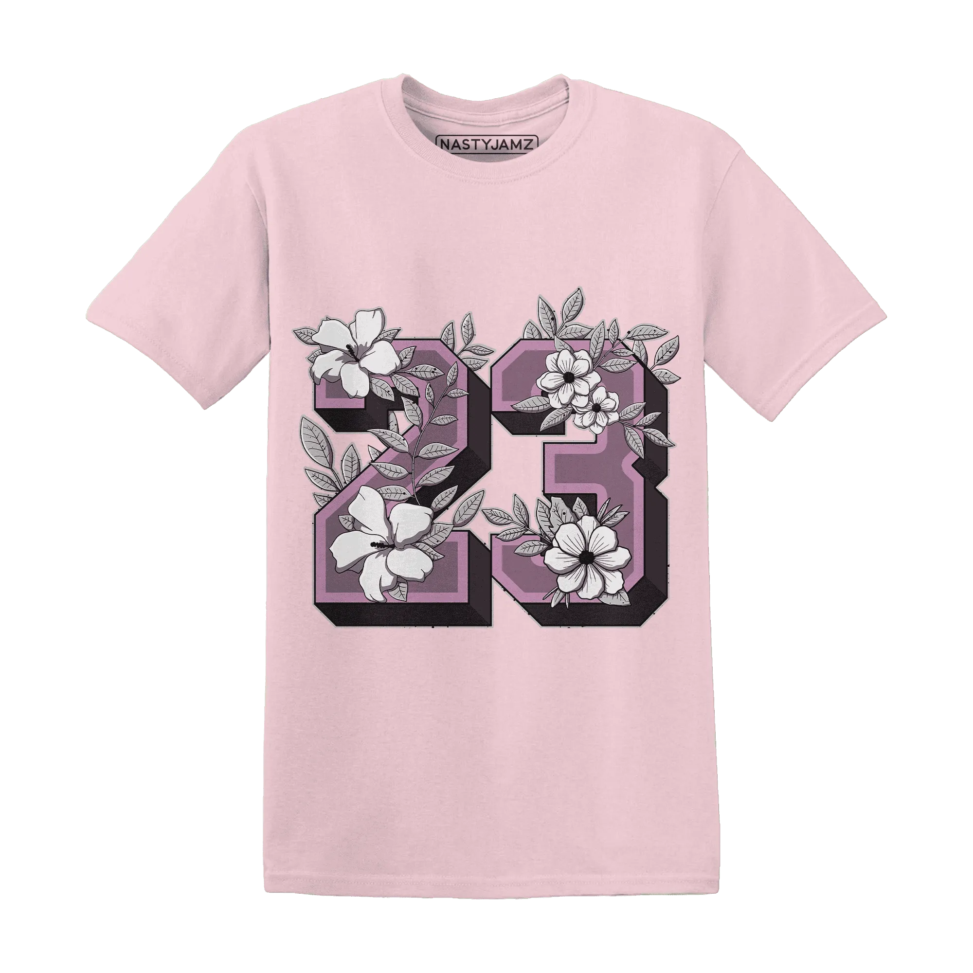 Orchid-Neutral-Grey-Black-White-4s-T-Shirt-Match-23-Floral