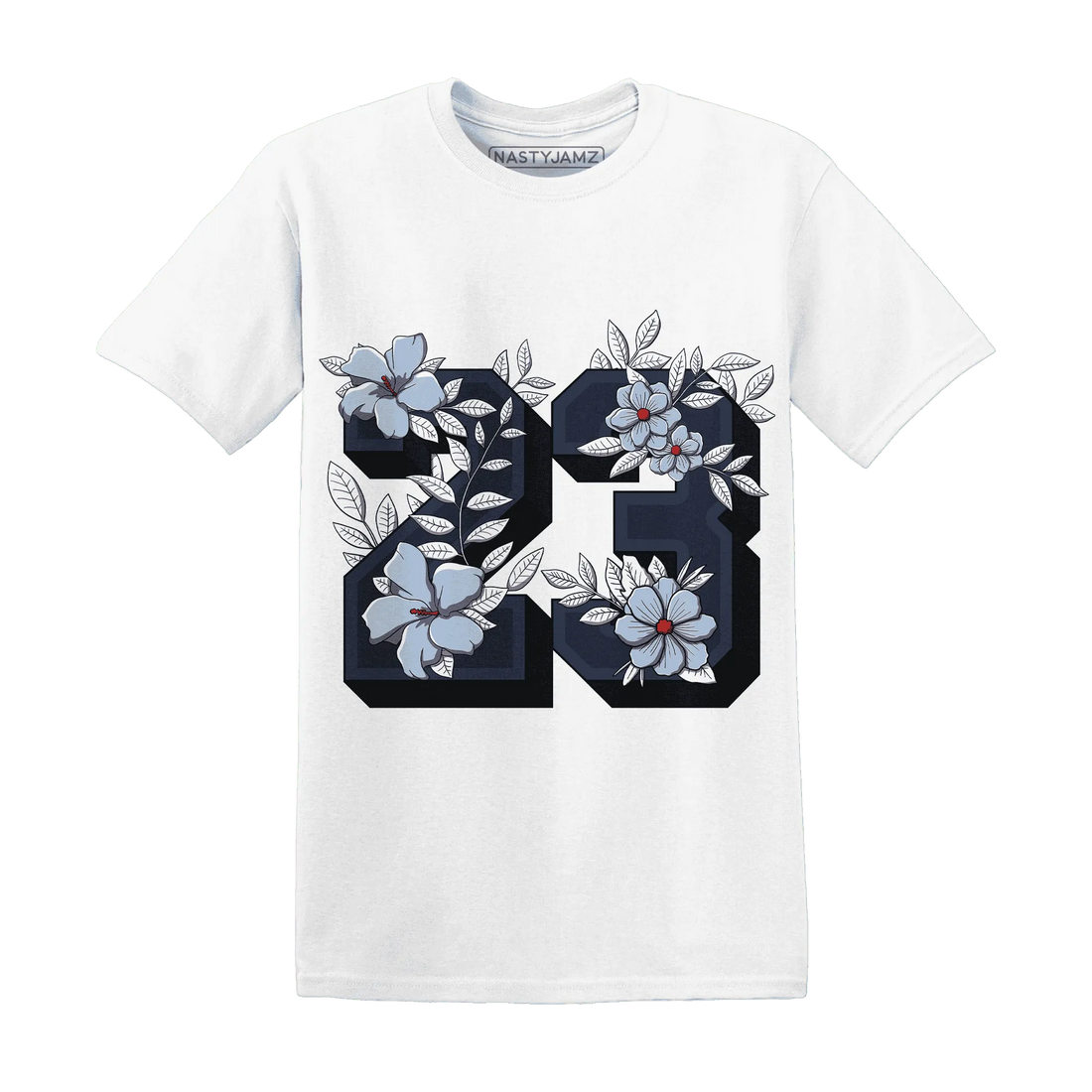 White-Navy-6s-T-Shirt-Match-23-Floral