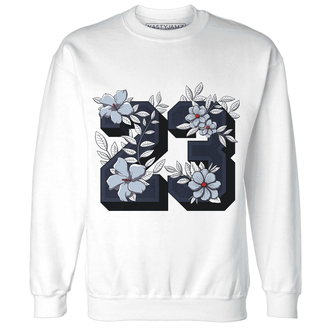White-Navy-6s-Sweatshirt-Match-23-Floral