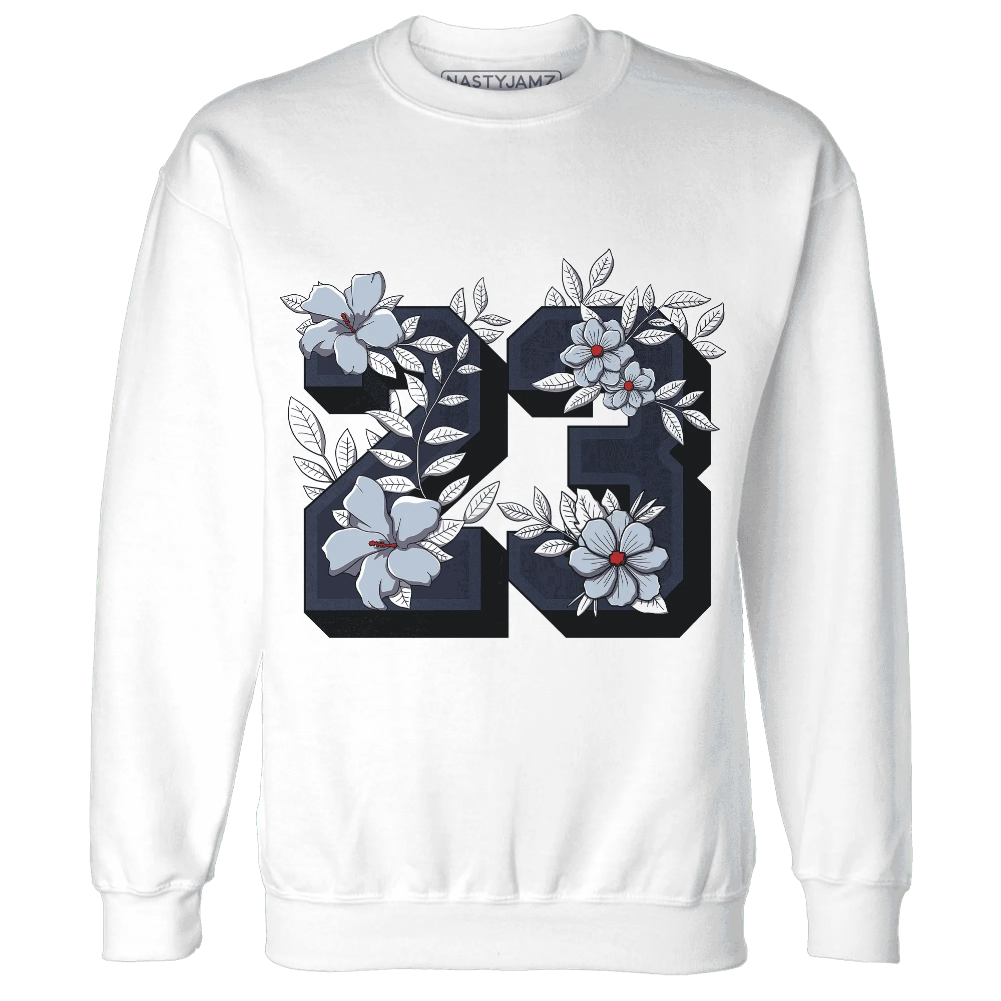 White-Navy-6s-Sweatshirt-Match-23-Floral