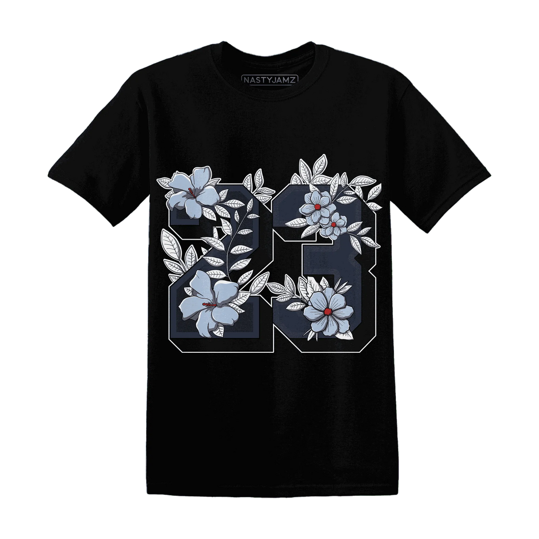 White-Navy-6s-T-Shirt-Match-23-Floral