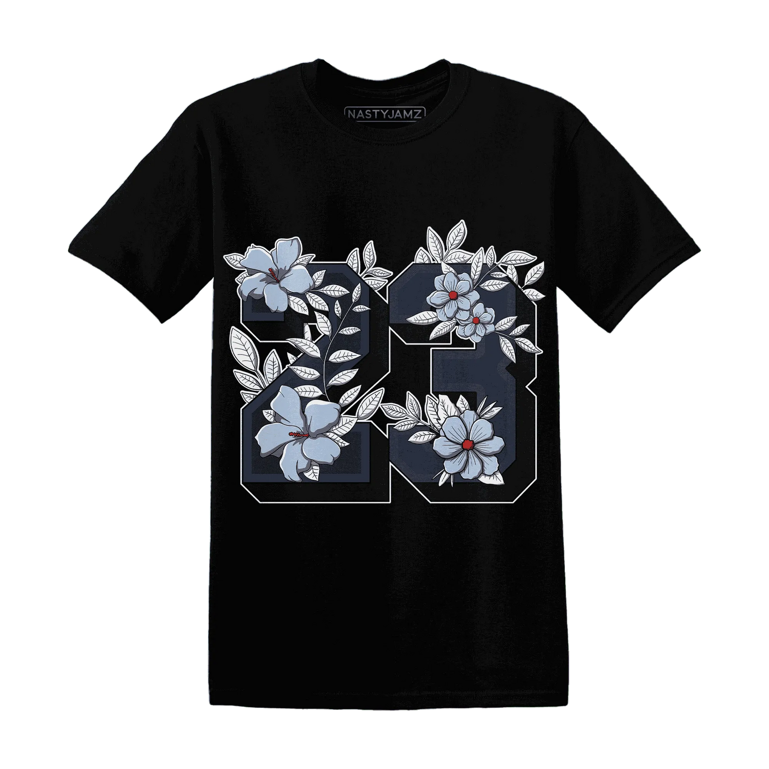 White-Navy-6s-T-Shirt-Match-23-Floral