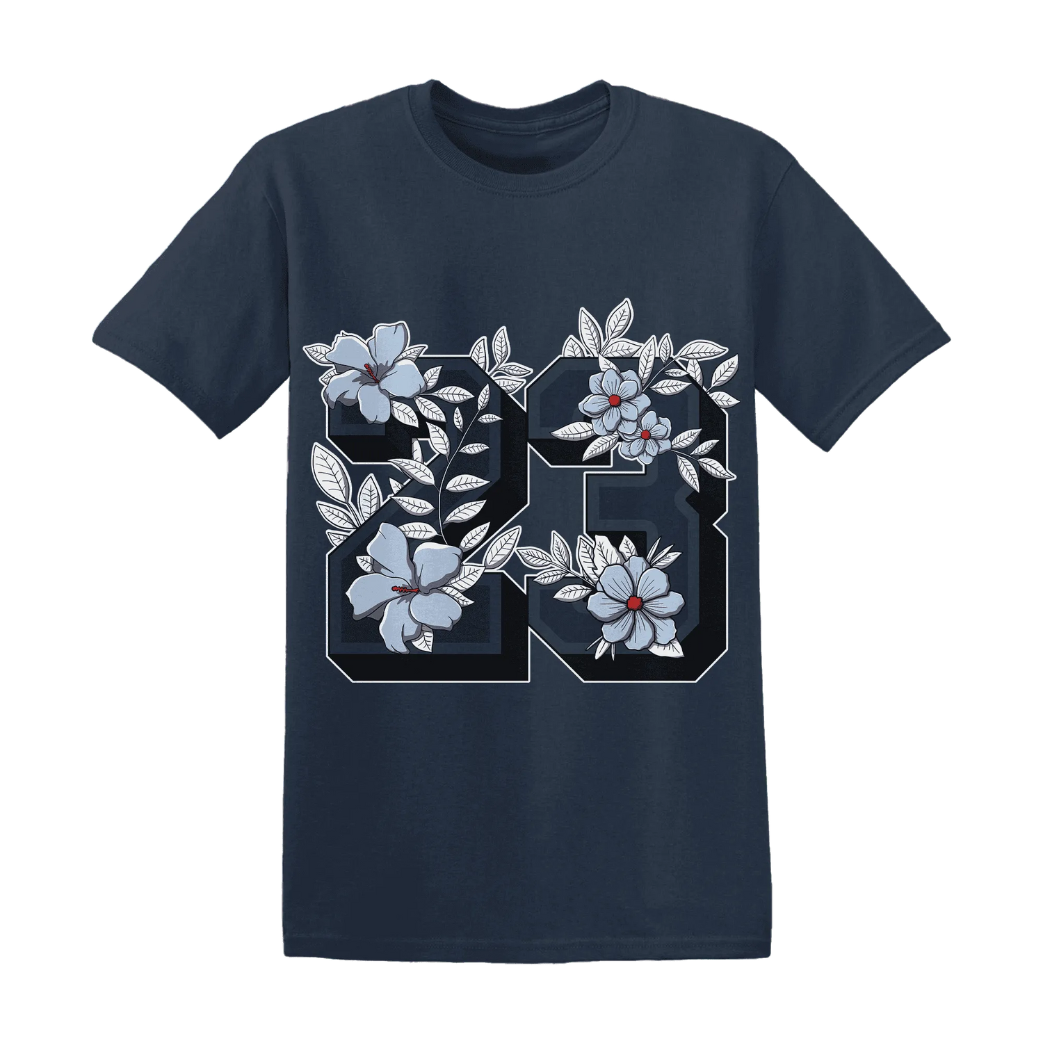 White-Navy-6s-T-Shirt-Match-23-Floral