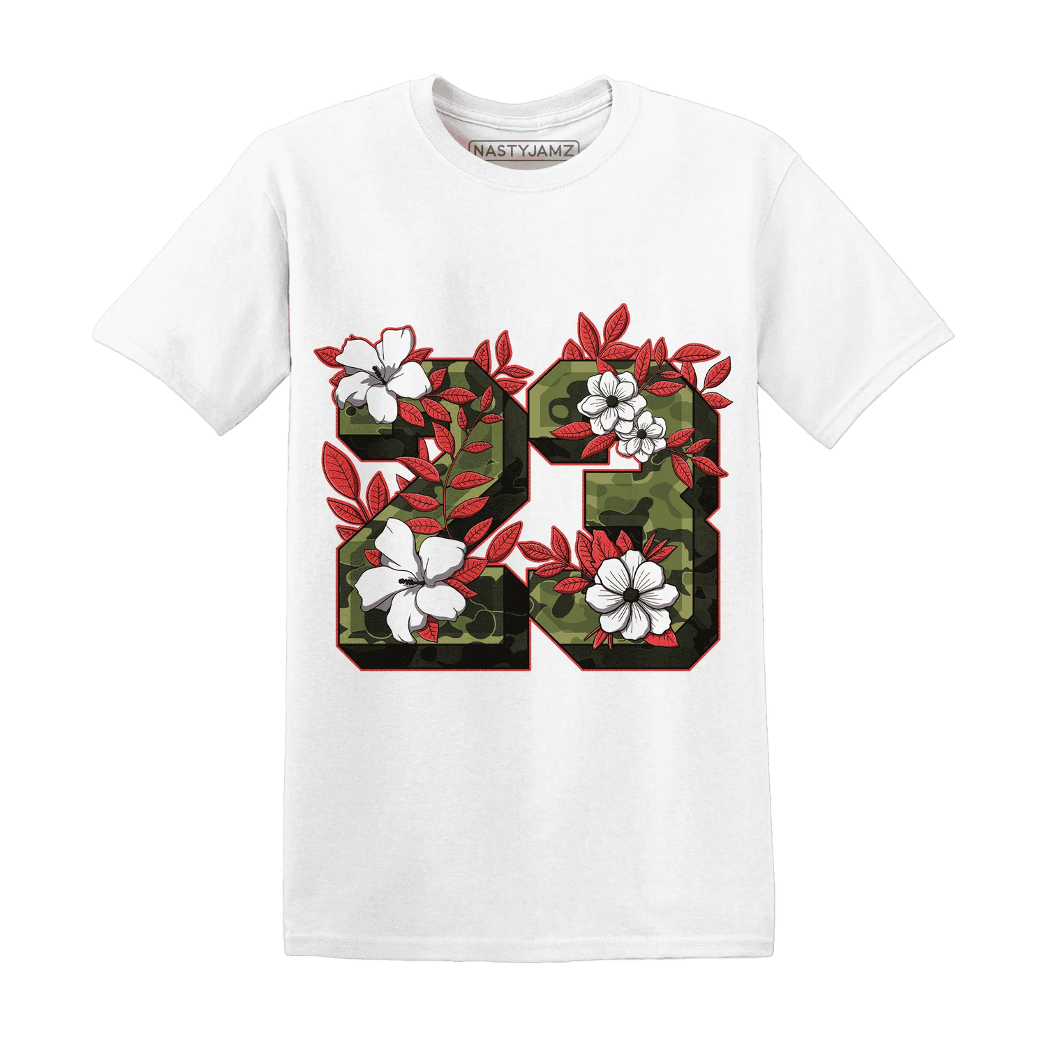 AM-90-Dark-Sage-Solar-Red-T-Shirt-Match-23-Floral