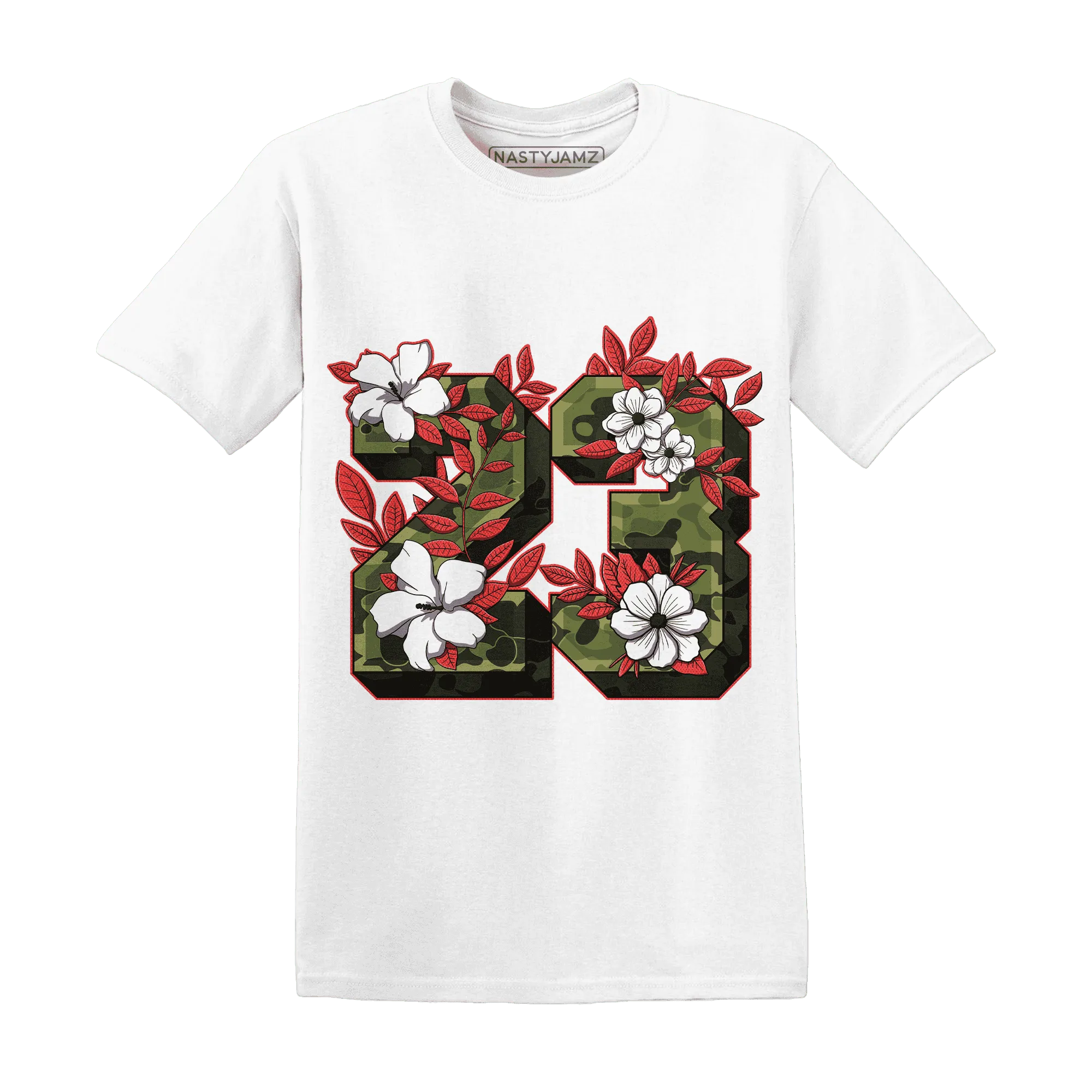 AM-90-Dark-Sage-Solar-Red-T-Shirt-Match-23-Floral