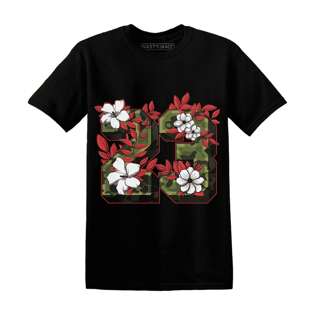 AM-90-Dark-Sage-Solar-Red-T-Shirt-Match-23-Floral