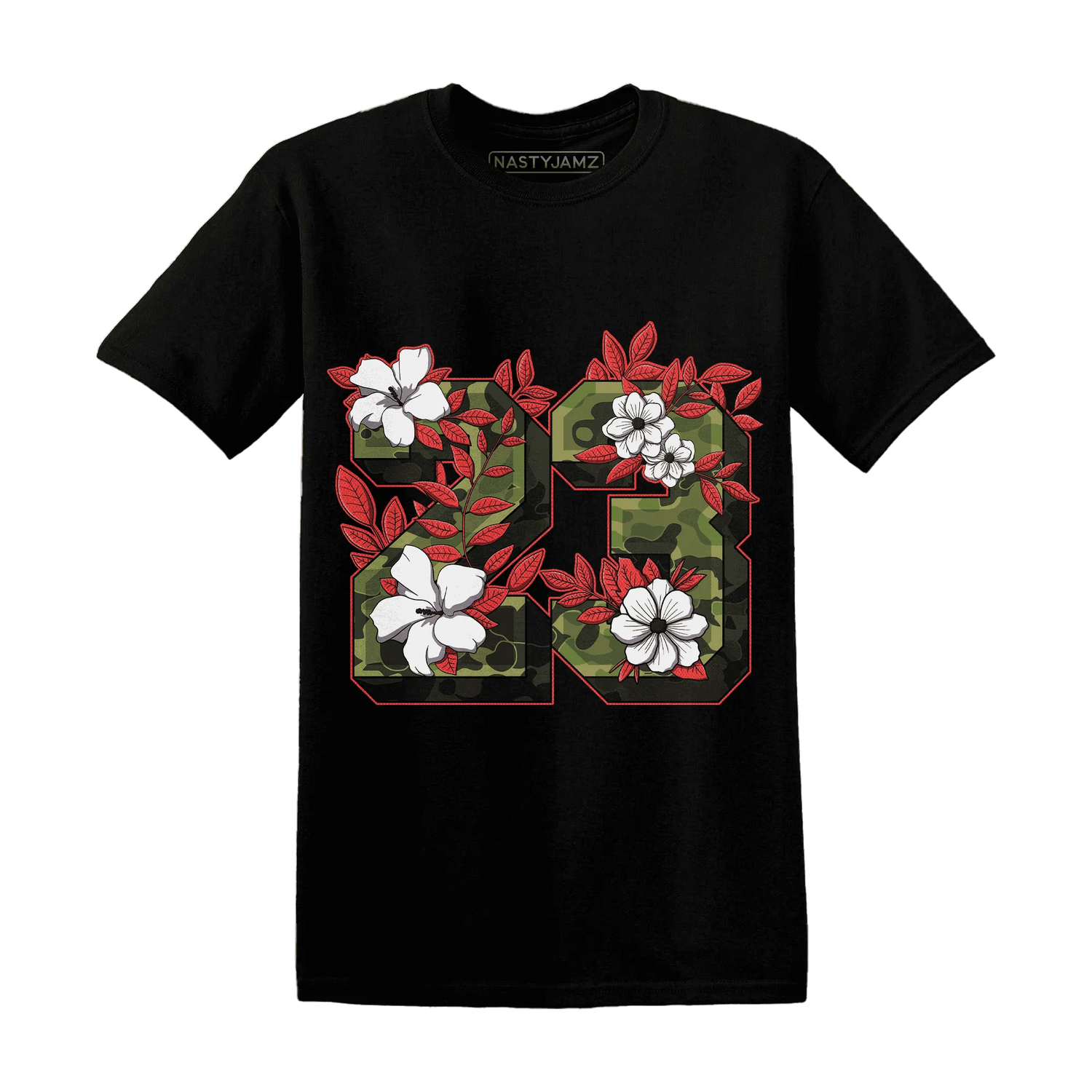 AM-90-Dark-Sage-Solar-Red-T-Shirt-Match-23-Floral