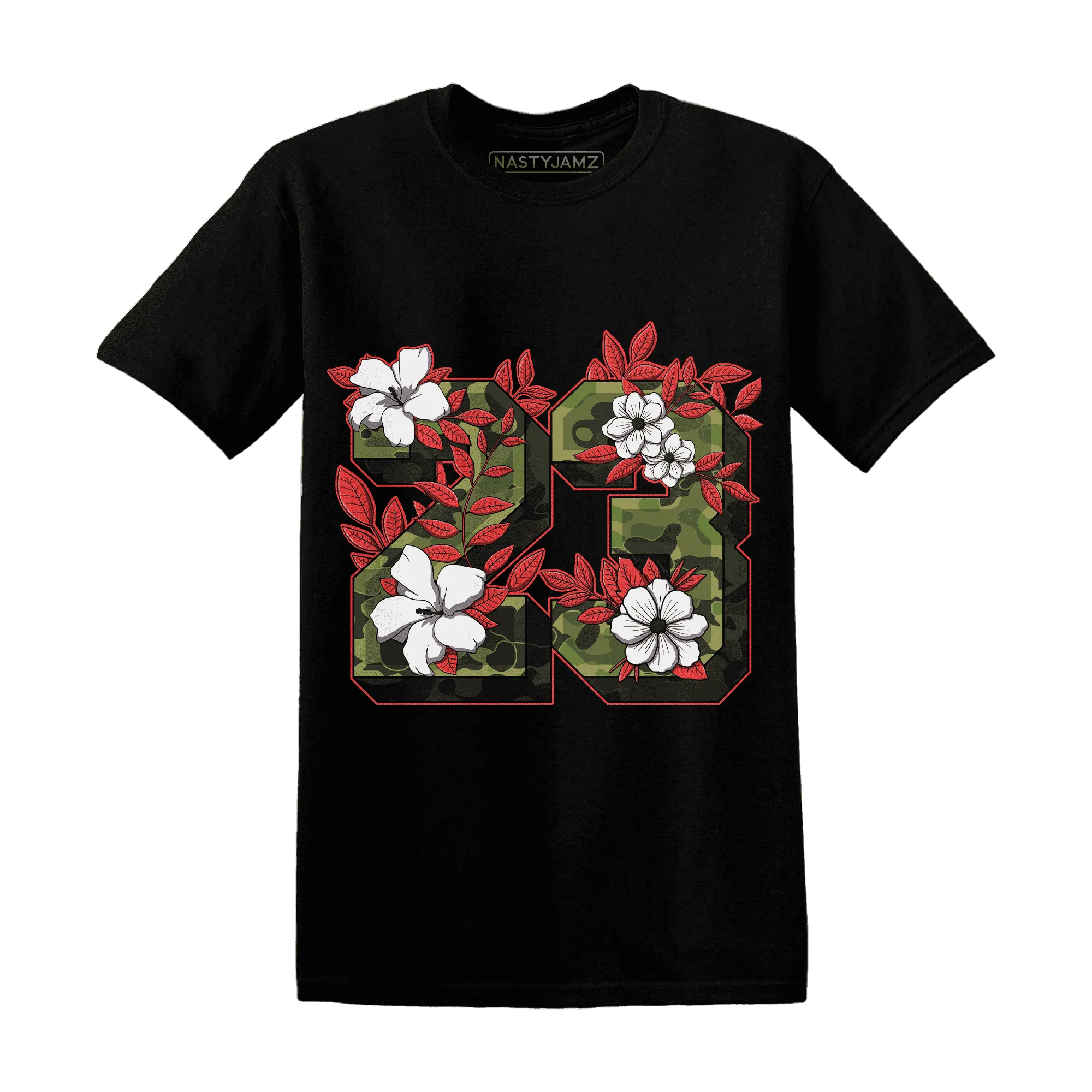 AM-90-Dark-Sage-Solar-Red-T-Shirt-Match-23-Floral