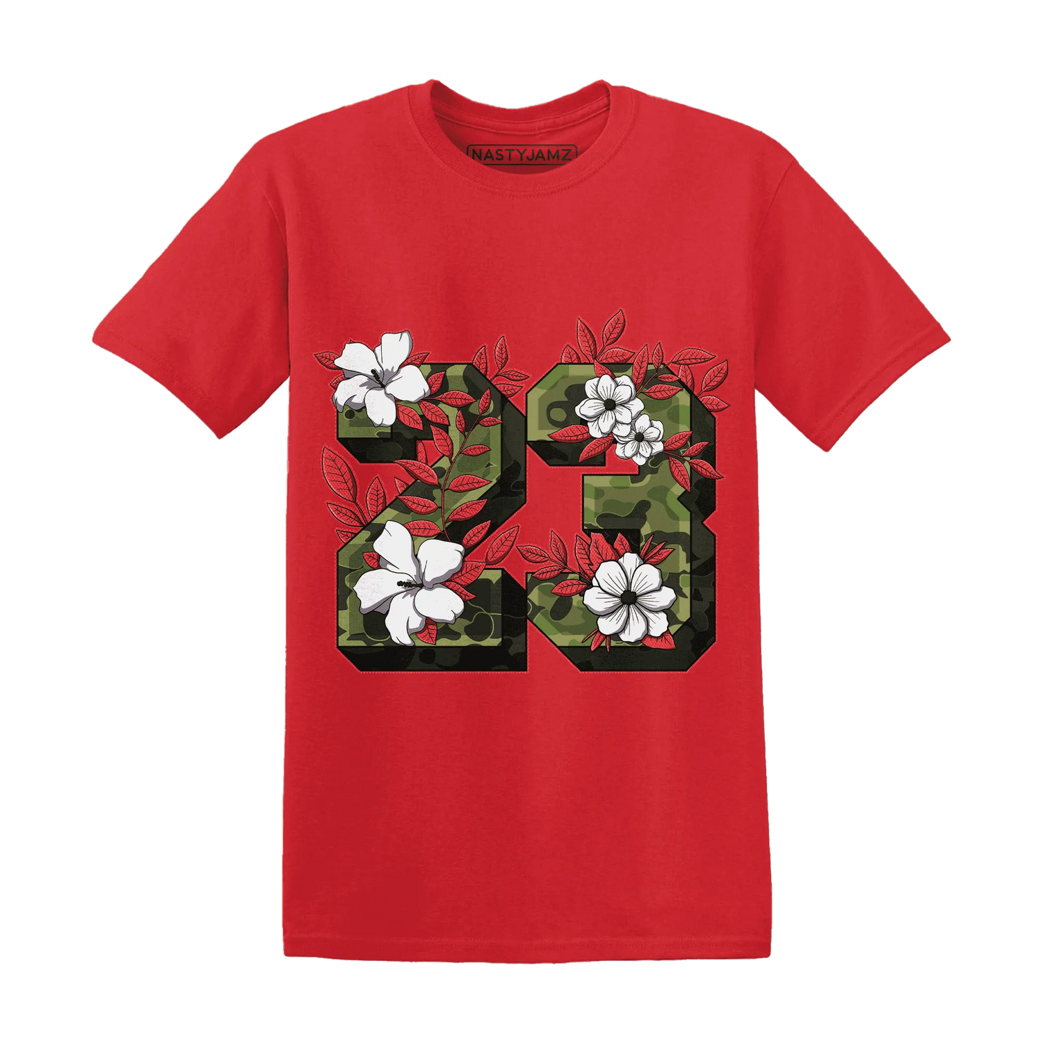 AM-90-Dark-Sage-Solar-Red-T-Shirt-Match-23-Floral
