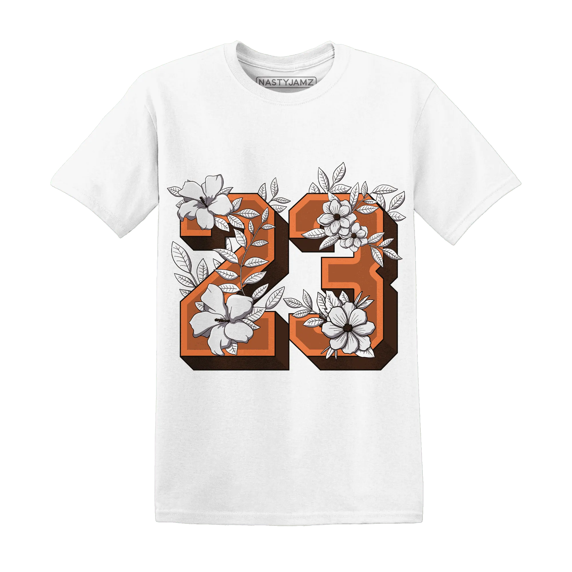 AM-TW-White-Orange-NastyJamz-T-Shirt-Match-23-Floral