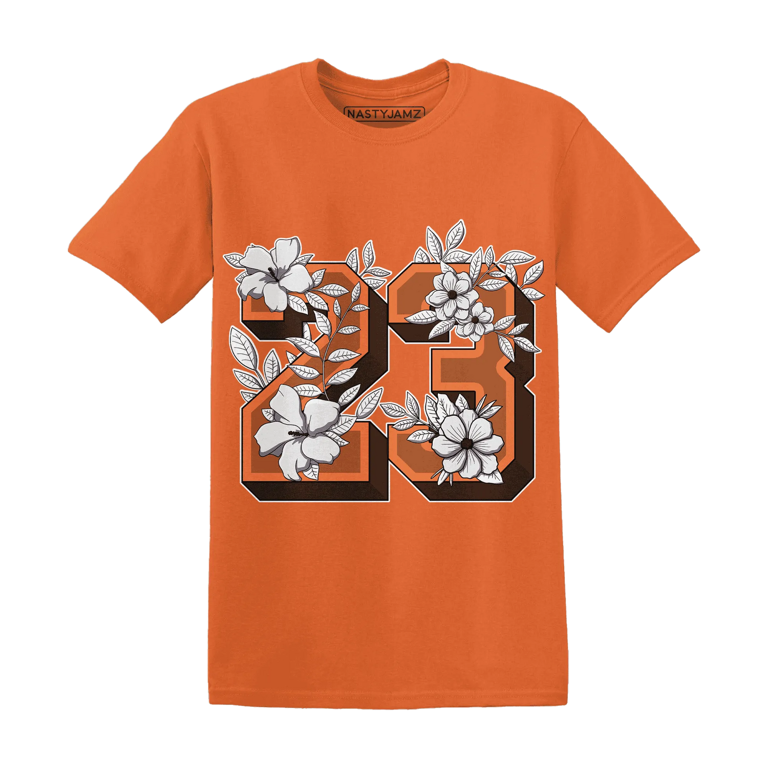 AM-TW-White-Orange-NastyJamz-T-Shirt-Match-23-Floral