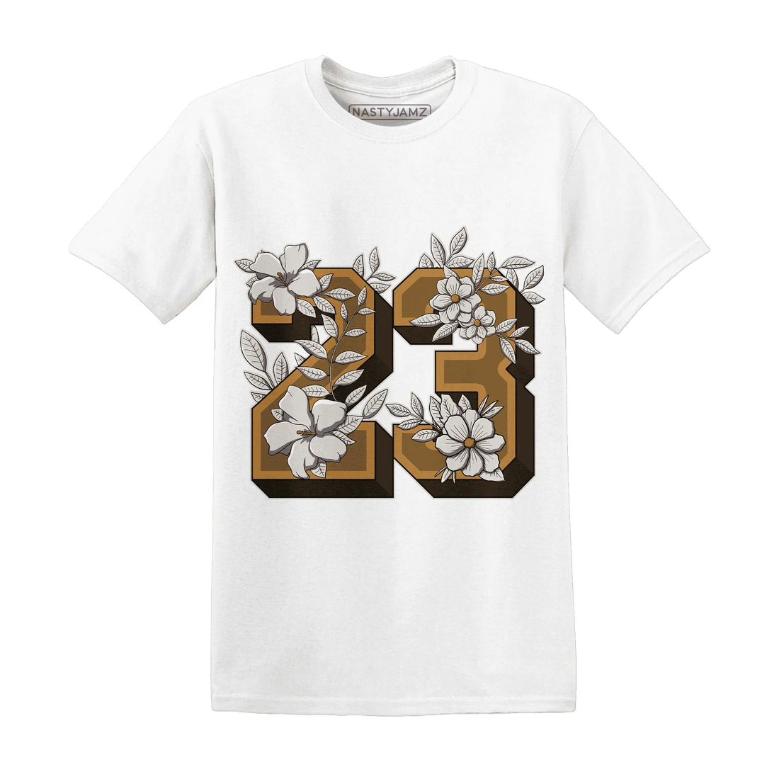 Dunk-Low-Retro-Wheat-Orange-T-Shirt-Match-23-Floral