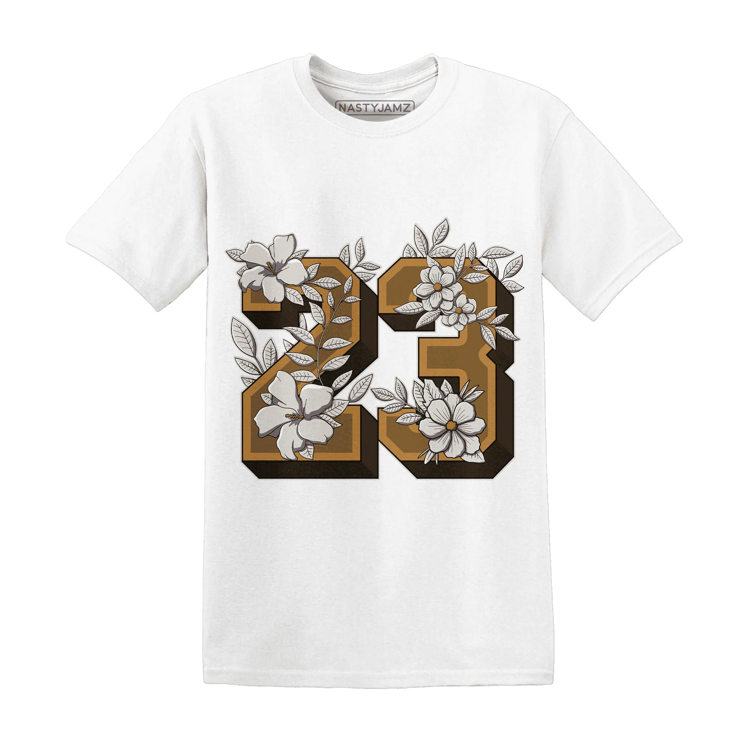 Dunk-Low-Retro-Wheat-Orange-T-Shirt-Match-23-Floral