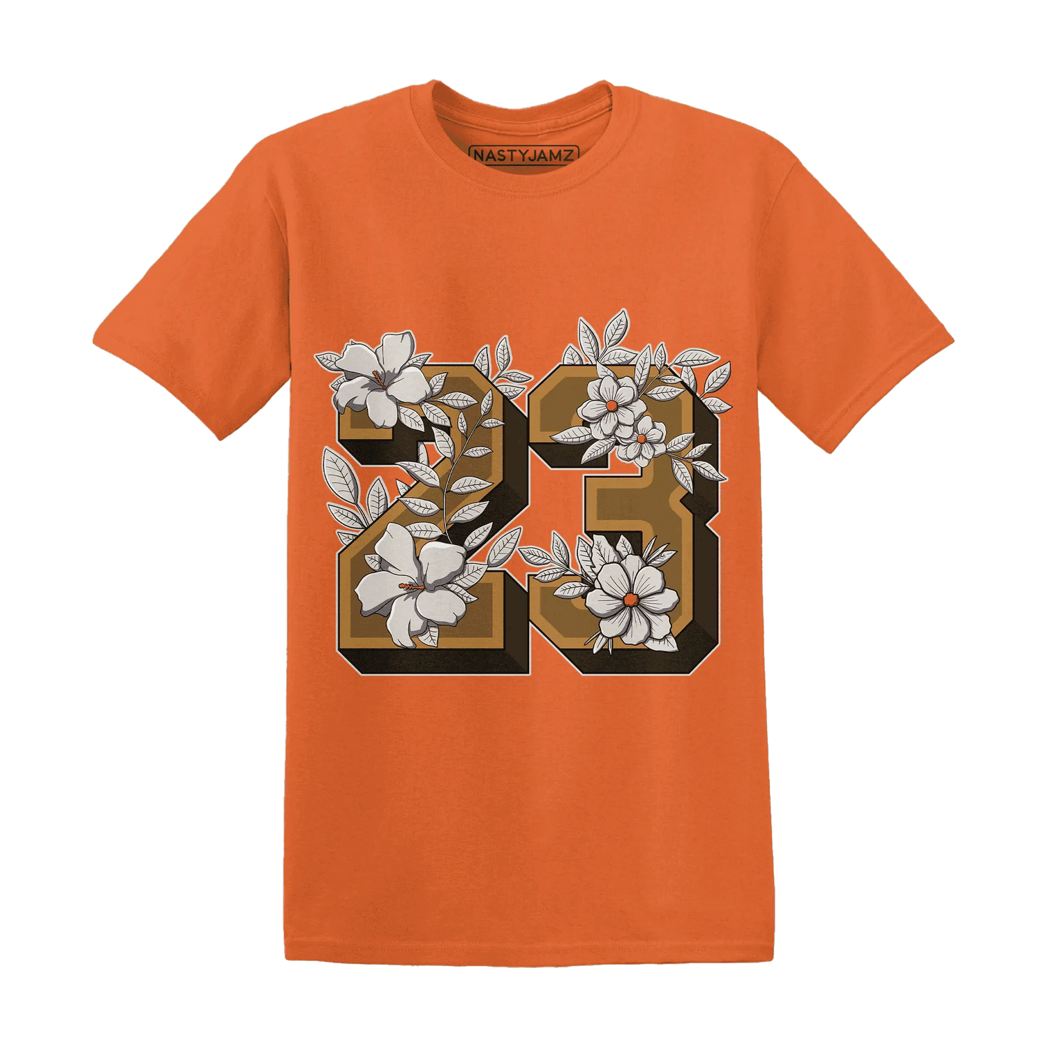Dunk-Low-Retro-Wheat-Orange-T-Shirt-Match-23-Floral