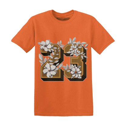 Dunk-Low-Retro-Wheat-Orange-T-Shirt-Match-23-Floral