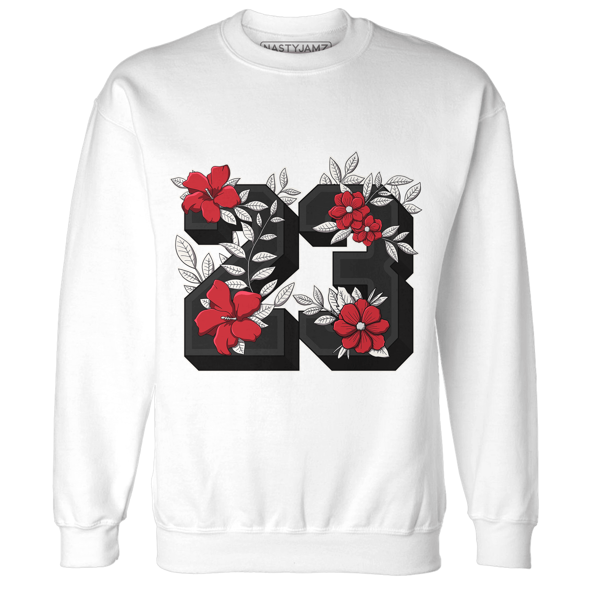 Jumman Jack University Red Sweatshirt Match 23 Floral - NastyJamz