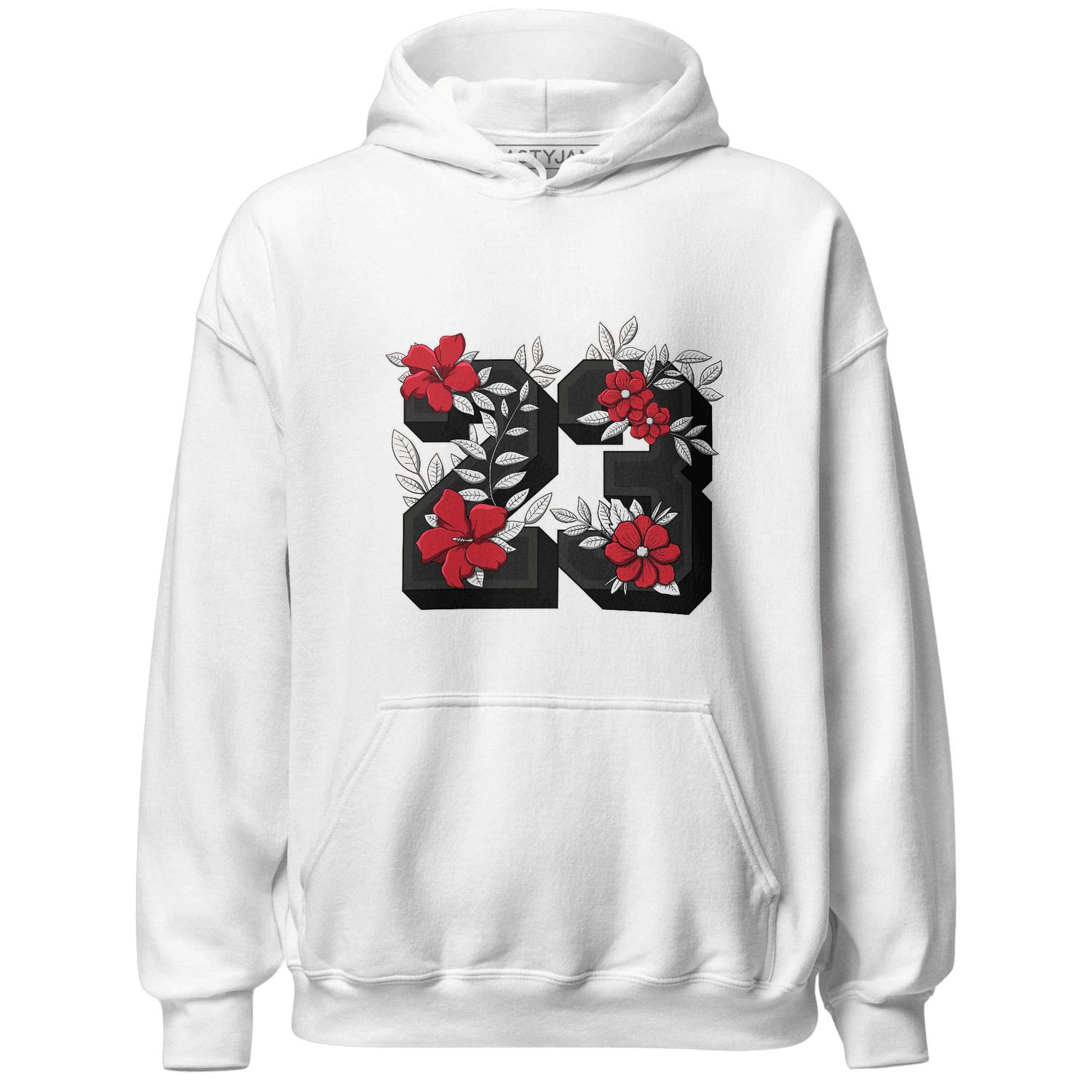 Jumman Jack University Red Hoodie Match 23 Floral - NastyJamz