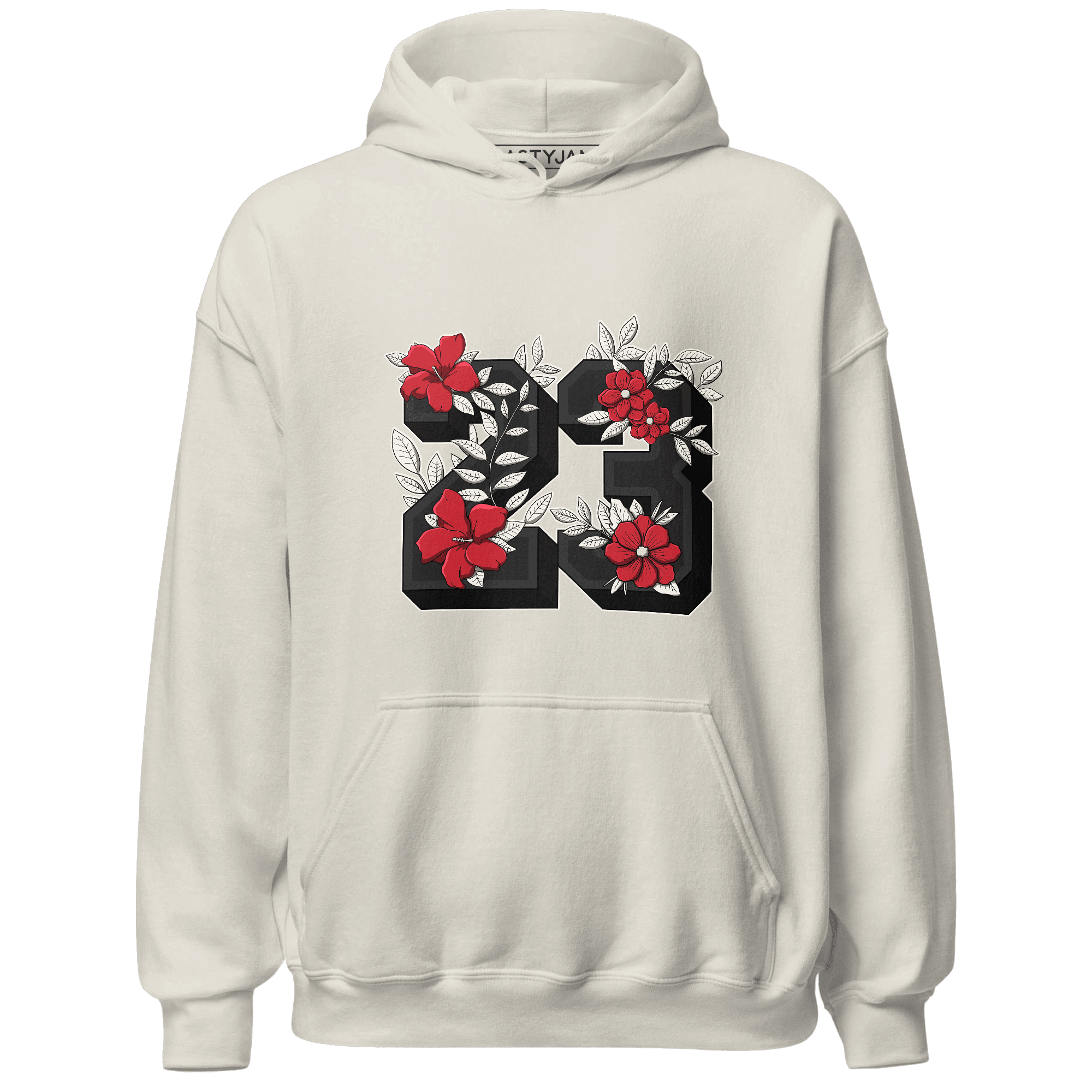 Jumman Jack University Red Hoodie Match 23 Floral - NastyJamz