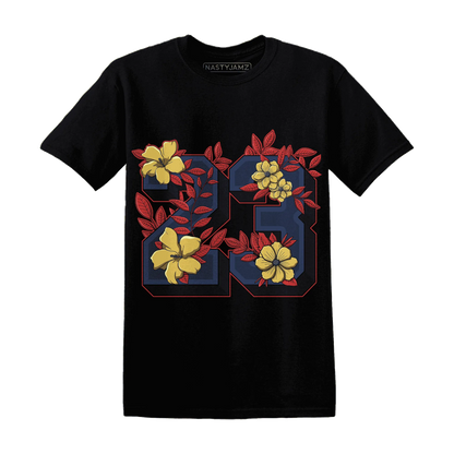 VaporMax-Air-Plus-Midnight-Navy-Gold-Black-NastyJamz-T-Shirt-Match-23-Floral