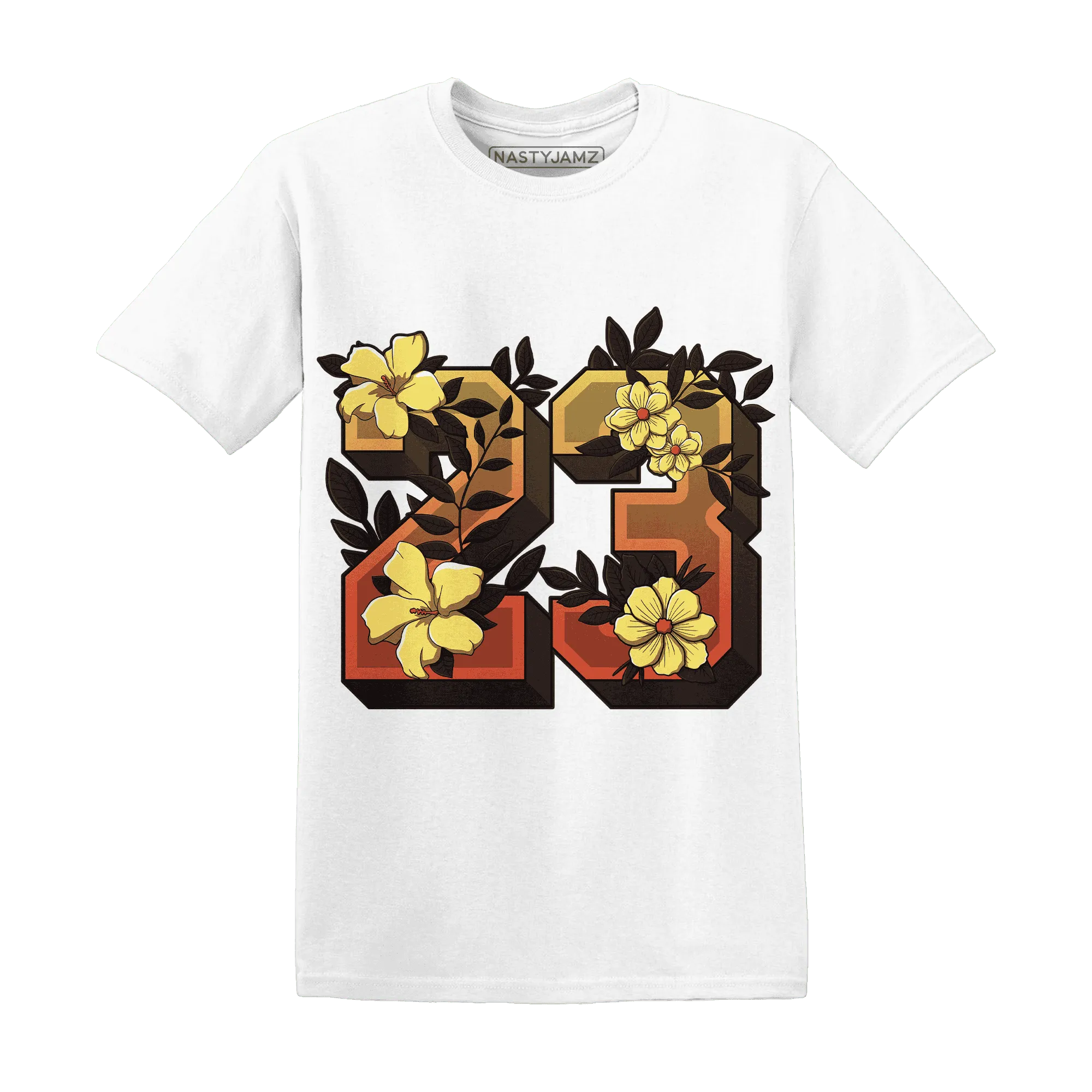 VaporMax-Crimson-Total-Orange-Plus-NastyJamz-T-Shirt-Match-23-Floral