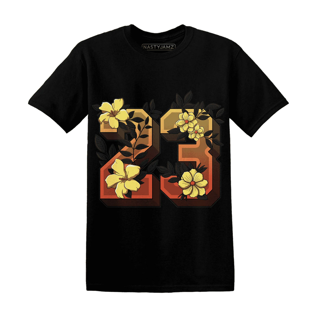 VaporMax-Crimson-Total-Orange-Plus-NastyJamz-T-Shirt-Match-23-Floral