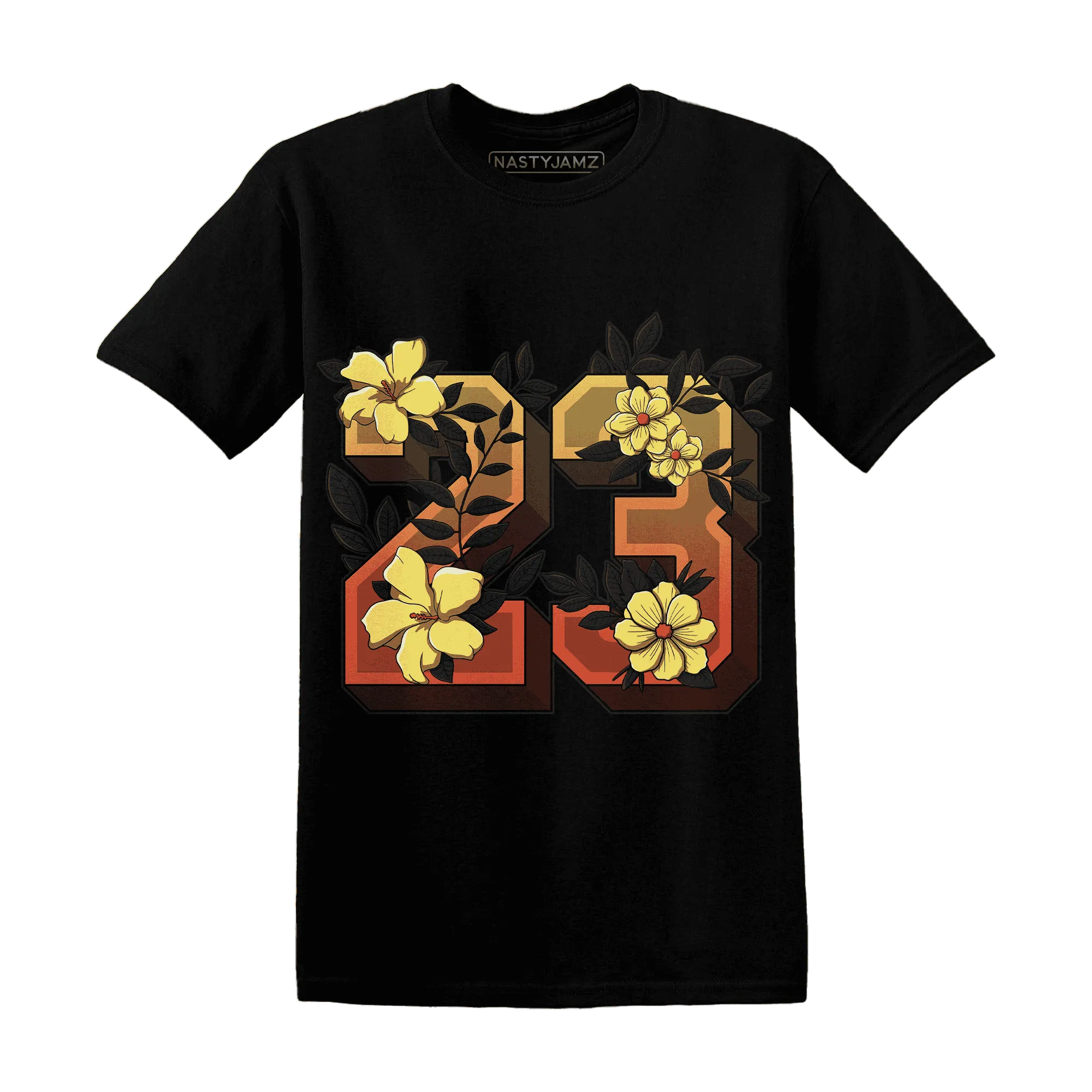 VaporMax-Crimson-Total-Orange-Plus-NastyJamz-T-Shirt-Match-23-Floral