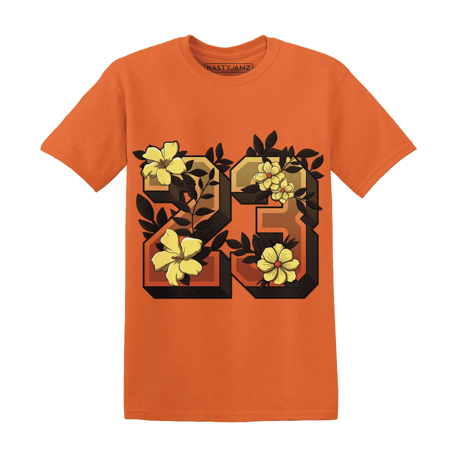 VaporMax-Crimson-Total-Orange-Plus-NastyJamz-T-Shirt-Match-23-Floral