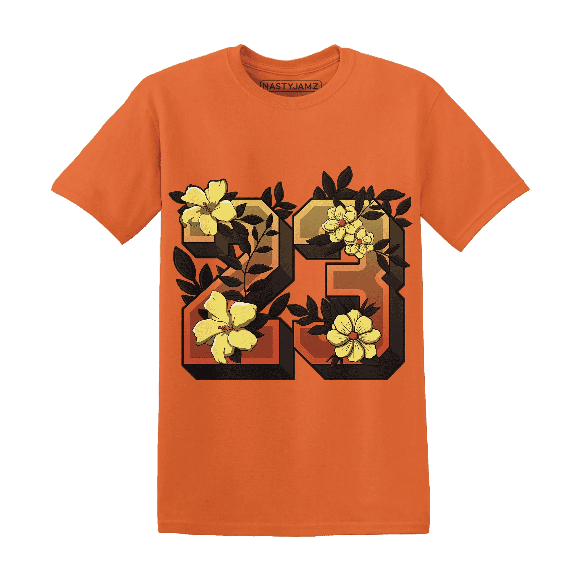 VaporMax-Crimson-Total-Orange-Plus-NastyJamz-T-Shirt-Match-23-Floral