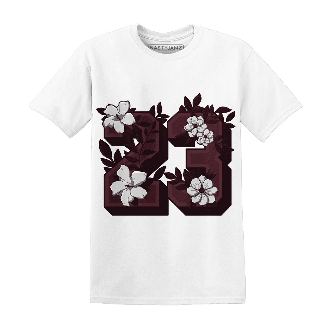 VaporMax-Night-Maron-Burgundy-NastyJamz-T-Shirt-Match-23-Floral