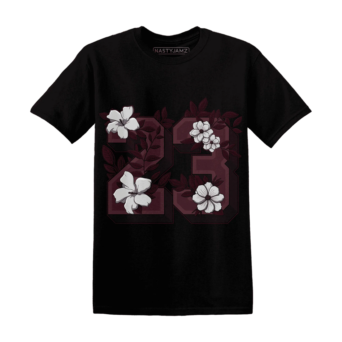 VaporMax-Night-Maron-Burgundy-NastyJamz-T-Shirt-Match-23-Floral