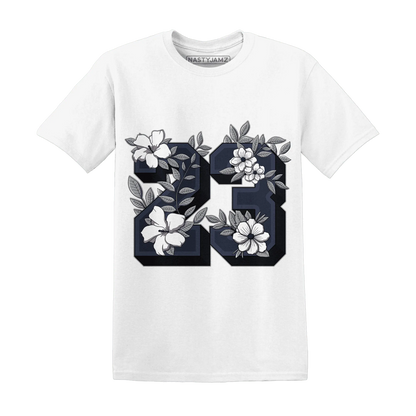 VaporMax-Plus-Midnight-Navy-White-Metallic-Silver-T-Shirt-Match-23-Floral