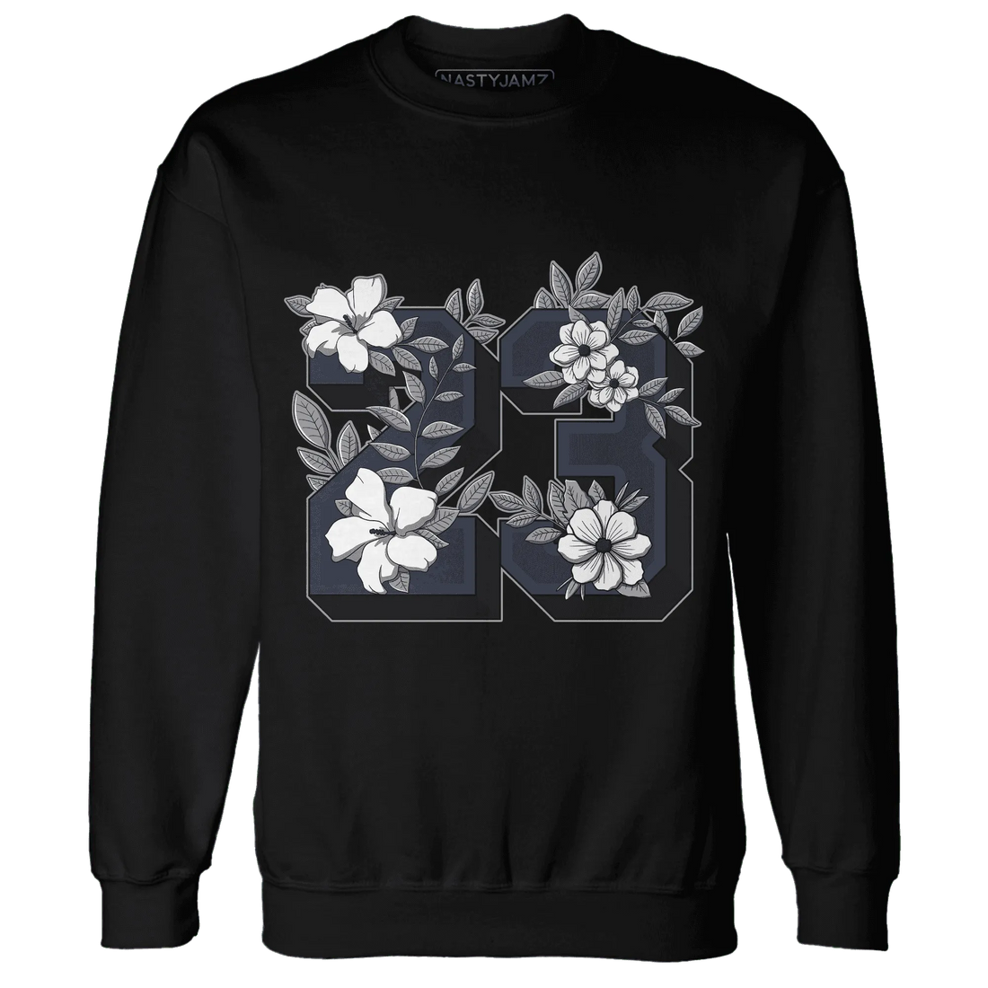 VaporMax-Plus-Midnight-Navy-White-Metallic-Silver-Sweatshirt-Match-23-Floral