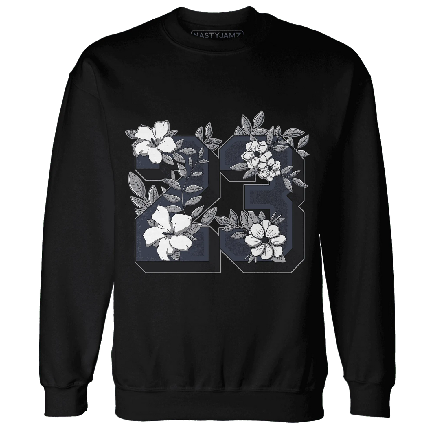 VaporMax-Plus-Midnight-Navy-White-Metallic-Silver-Sweatshirt-Match-23-Floral