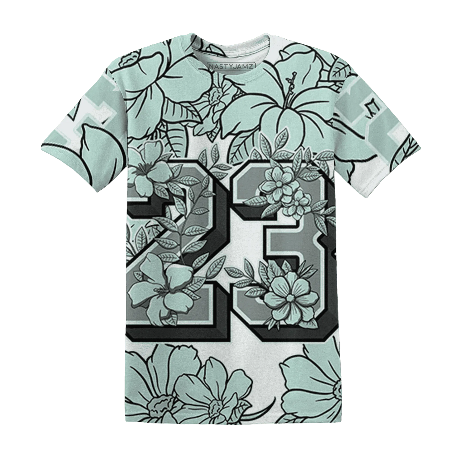 AF-1-Low-Jade-Ice-White-T-Shirt-Match-23-Floral-3D-Flower