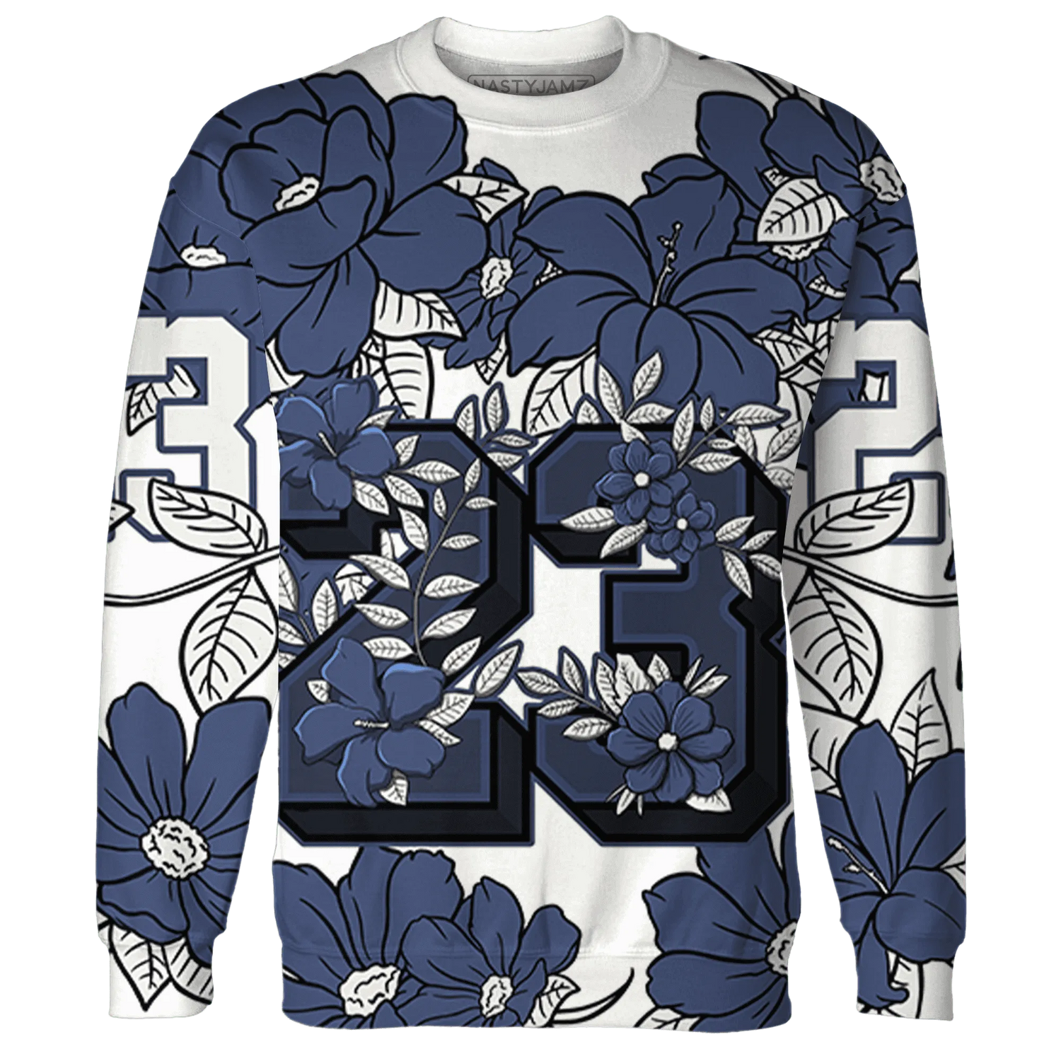 Low-Diffused-Blue-11s-Sweatshirt-Match-23-Floral-3D-Flower