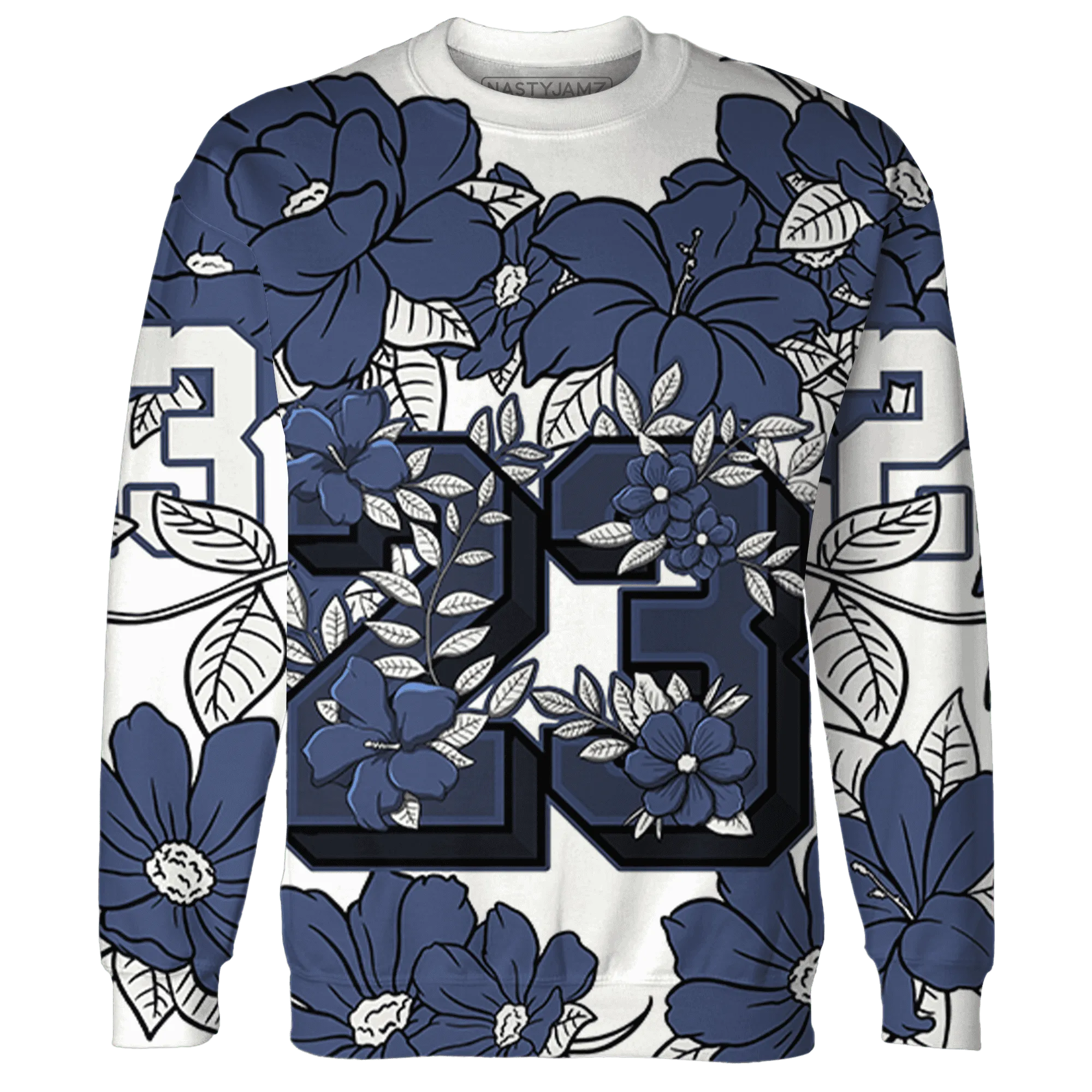 Low-Diffused-Blue-11s-Sweatshirt-Match-23-Floral-3D-Flower